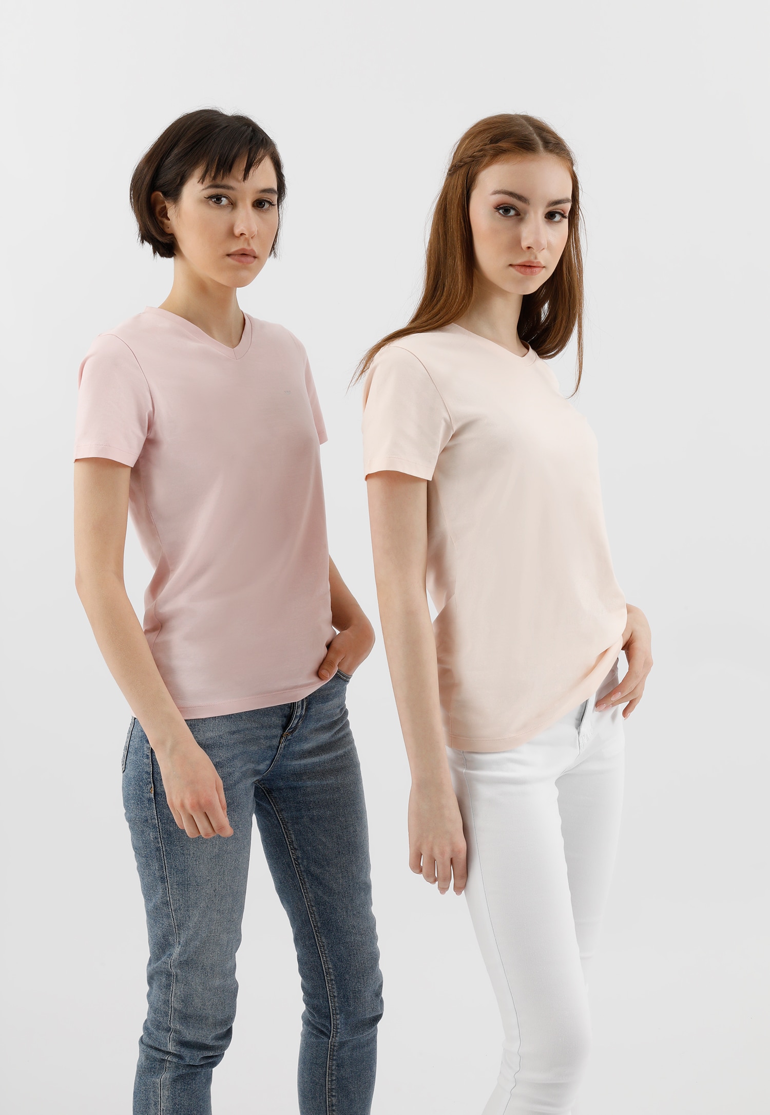 Jasnoniebieska bawełniana koszulka damska