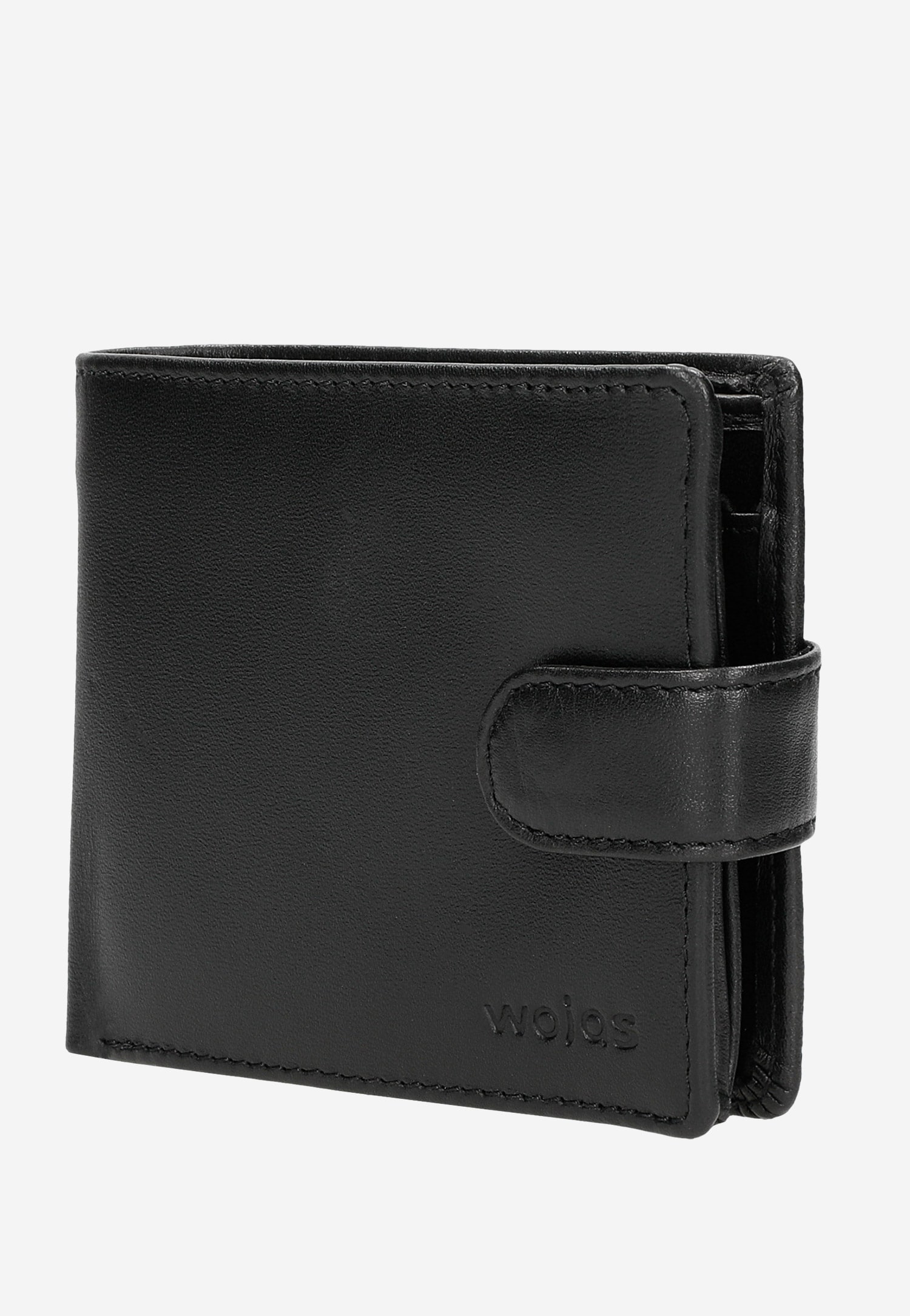 Czarny portfel męski zapinany na zatrzask