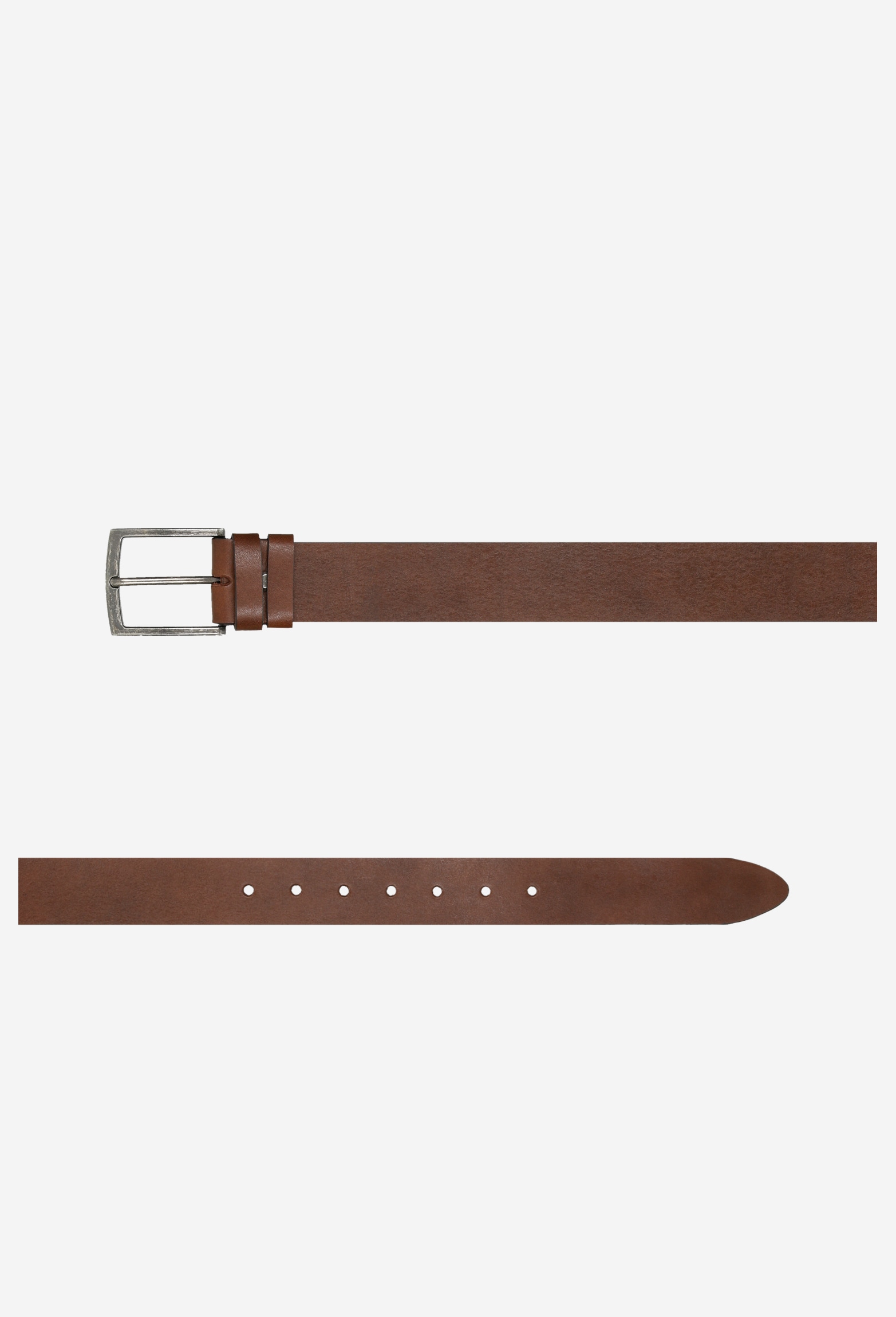 Brązowy pasek męski wykonany z gładkiej skóry licowej