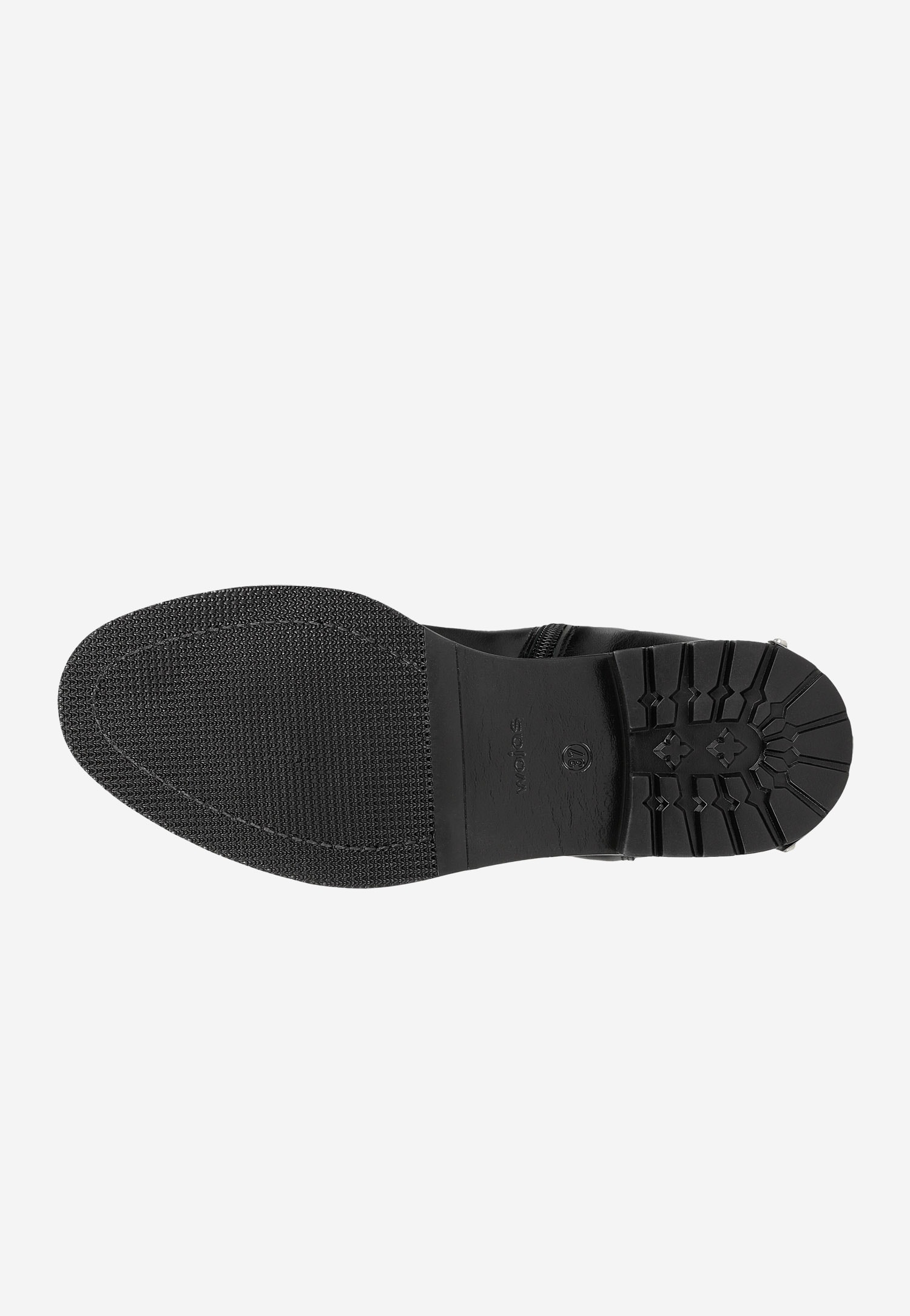 Czarne kozaki damskie oficerki z blaszką na podeszwie