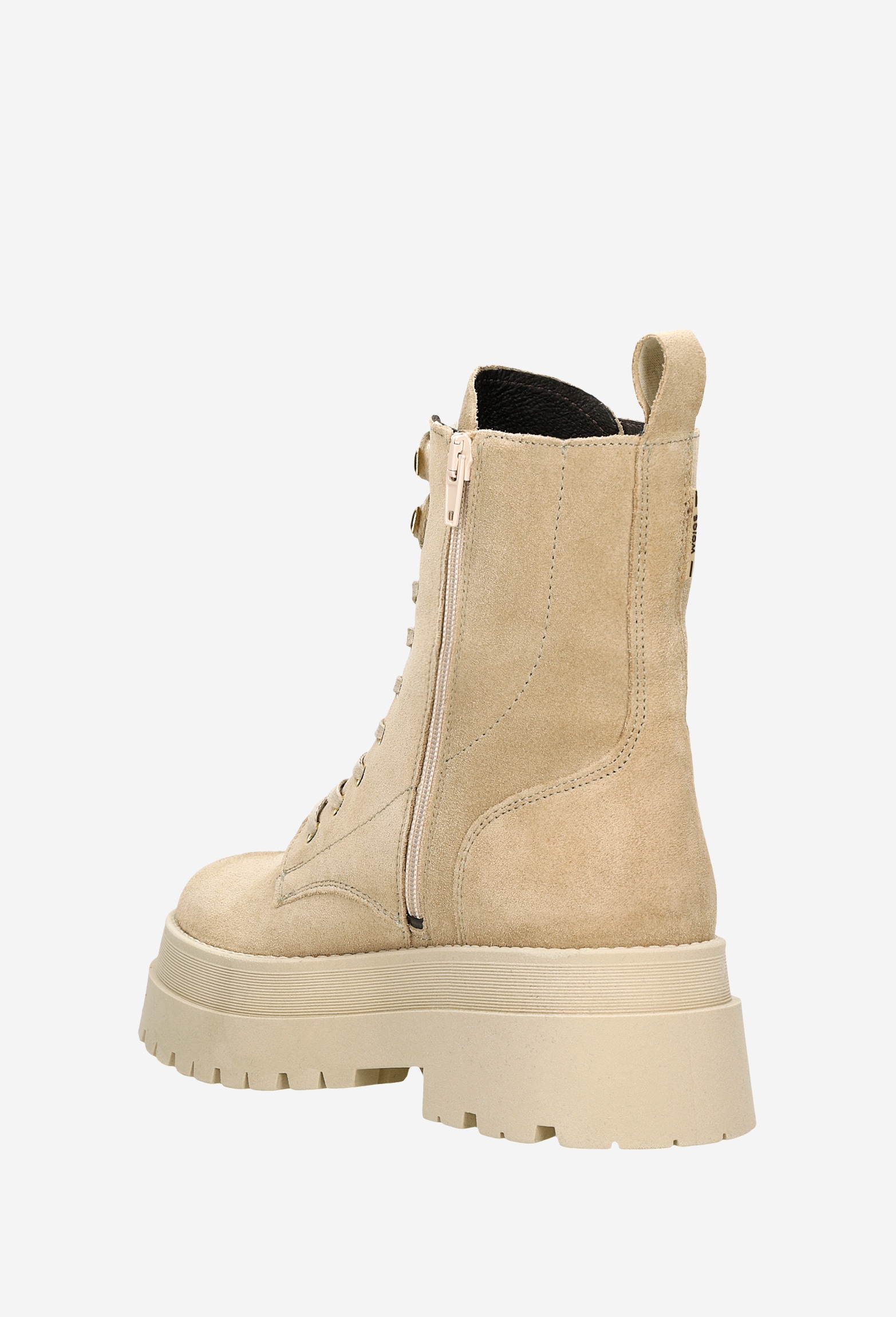 Beżowe trzewiki damskie na masywnej podeszwie