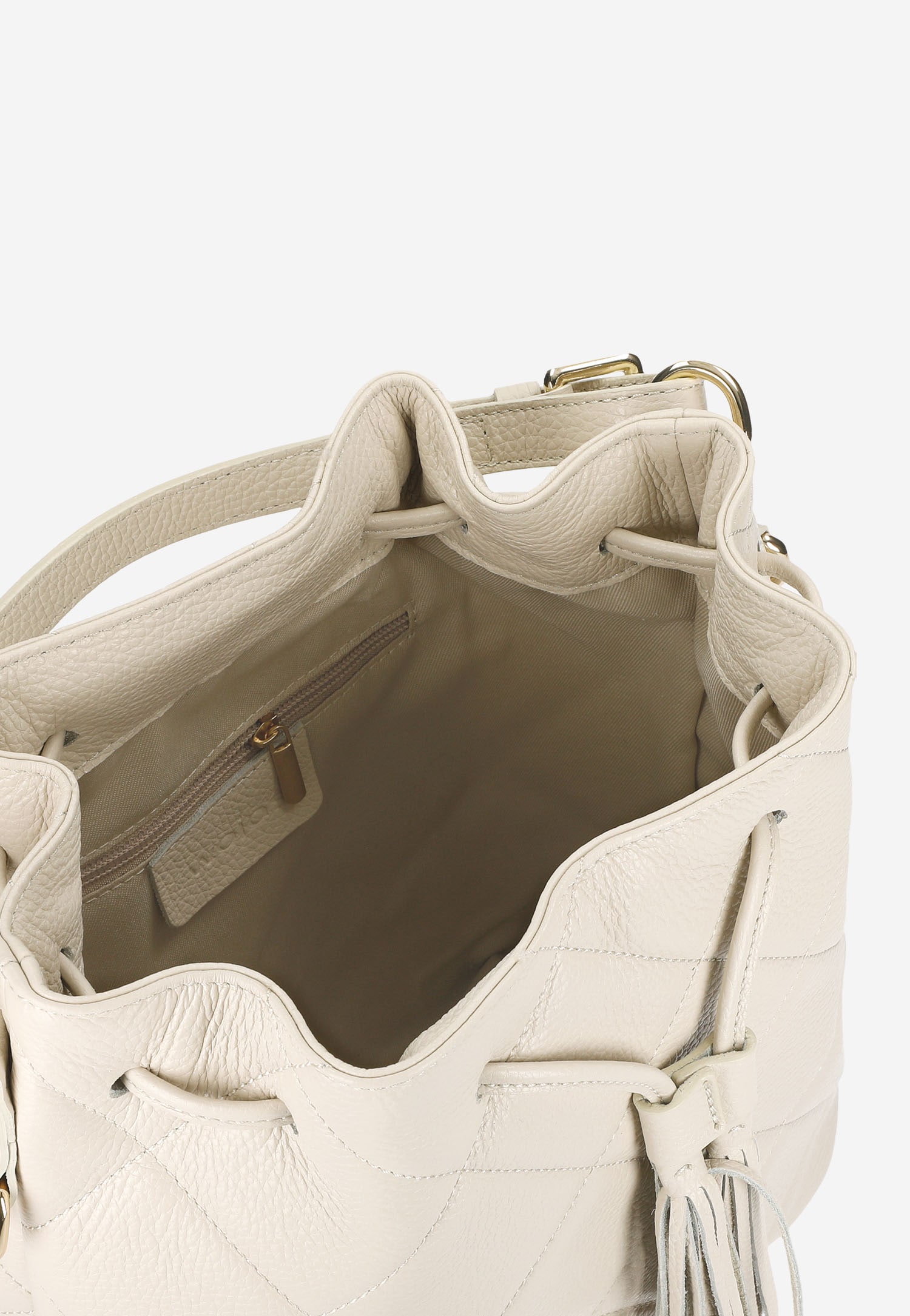 Torebka damska pikowana w kolorze beżowym