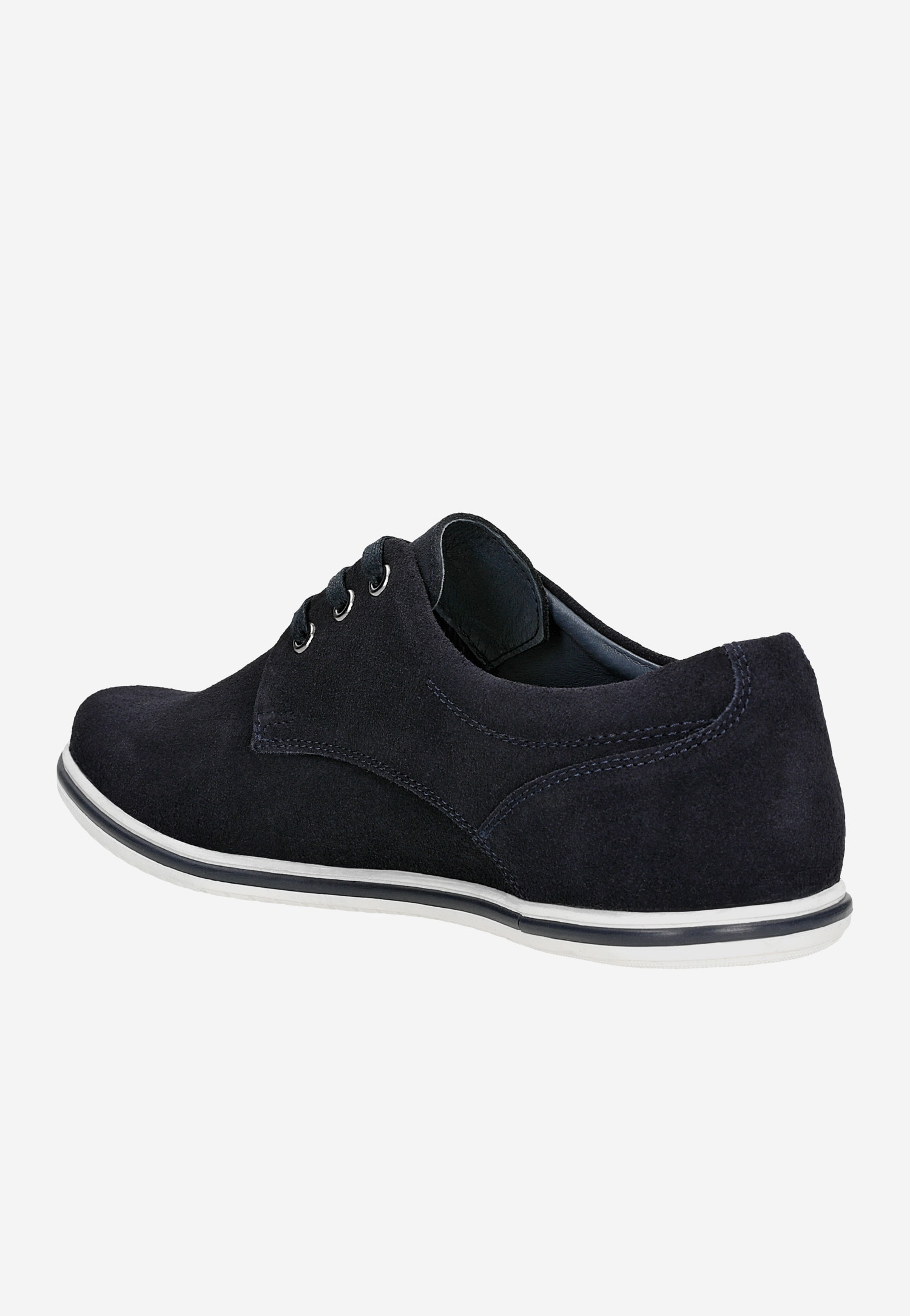 Granatowe sneakersy męskie z dwoiny welurowej