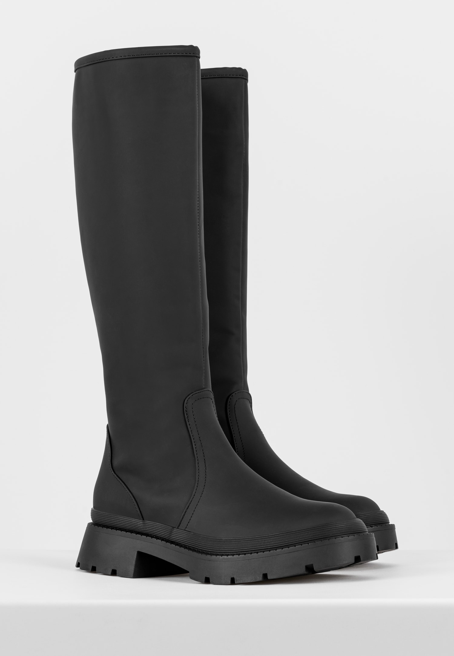 WJS płaskie zielone kozaki damskie