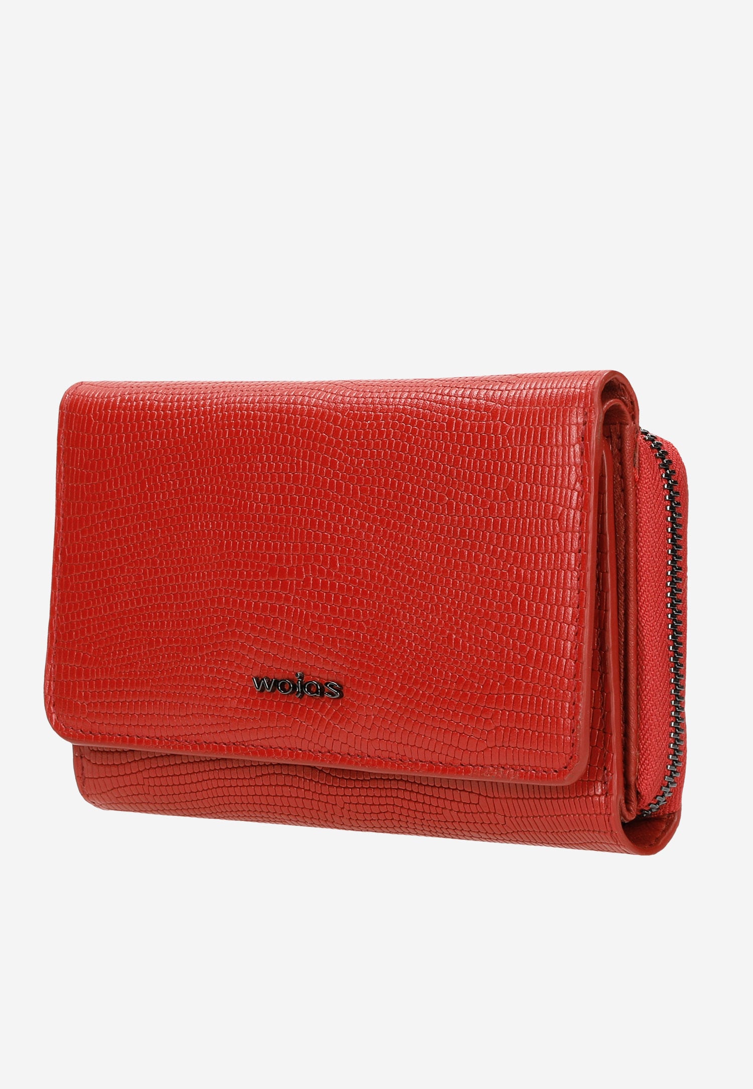 Czerwony portfel damski ze skóry licowej