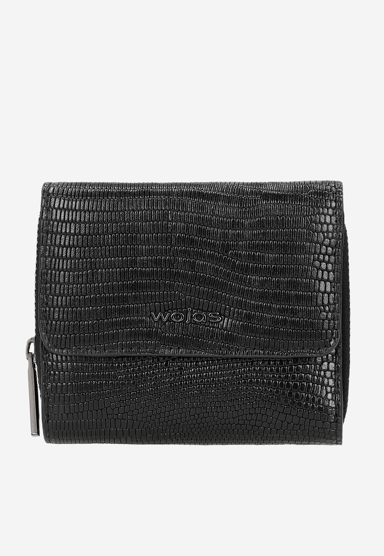 Czerwony lakierowany portfel damski z tłoczeniem