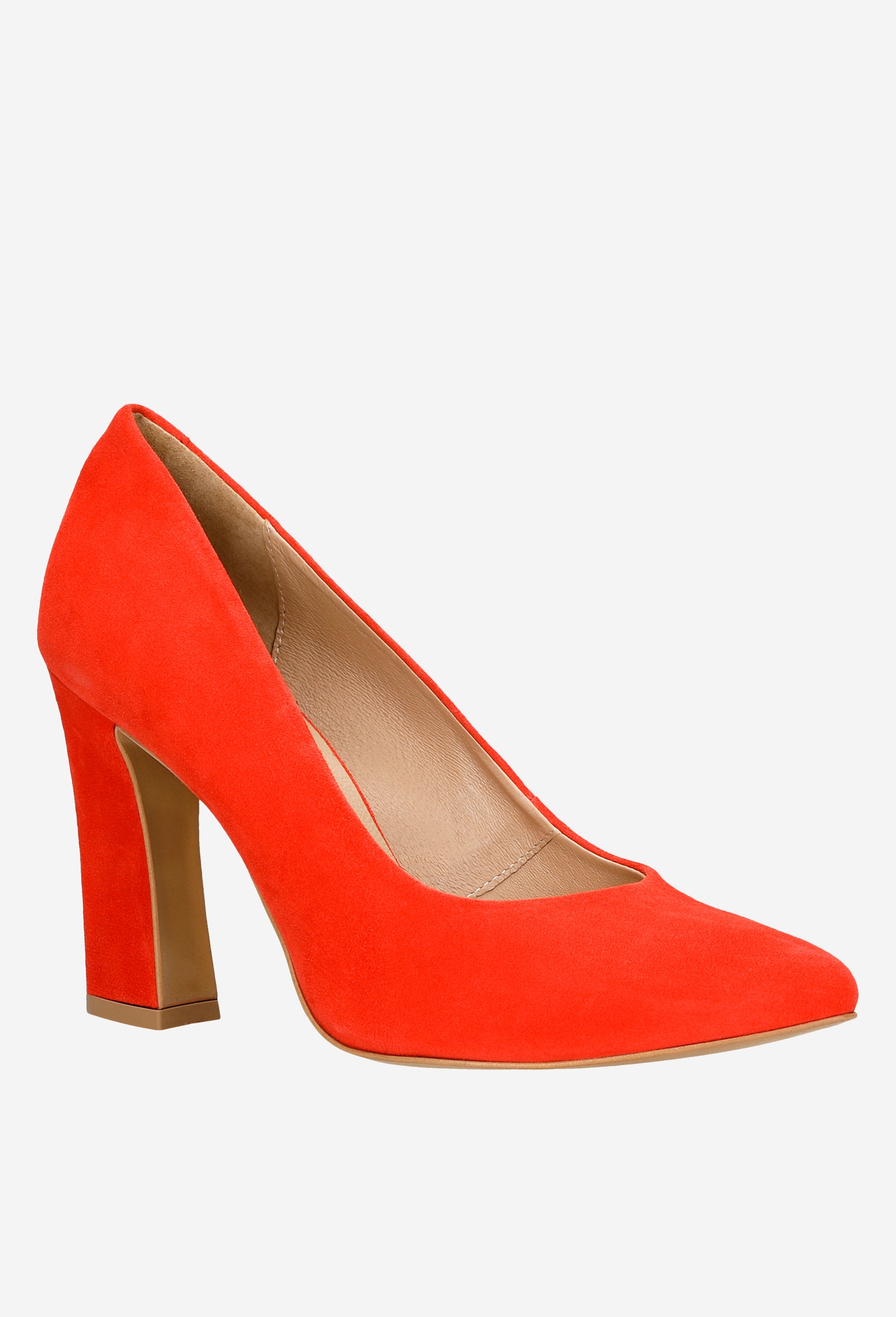 Eleganckie beżowe czółenka na słupku