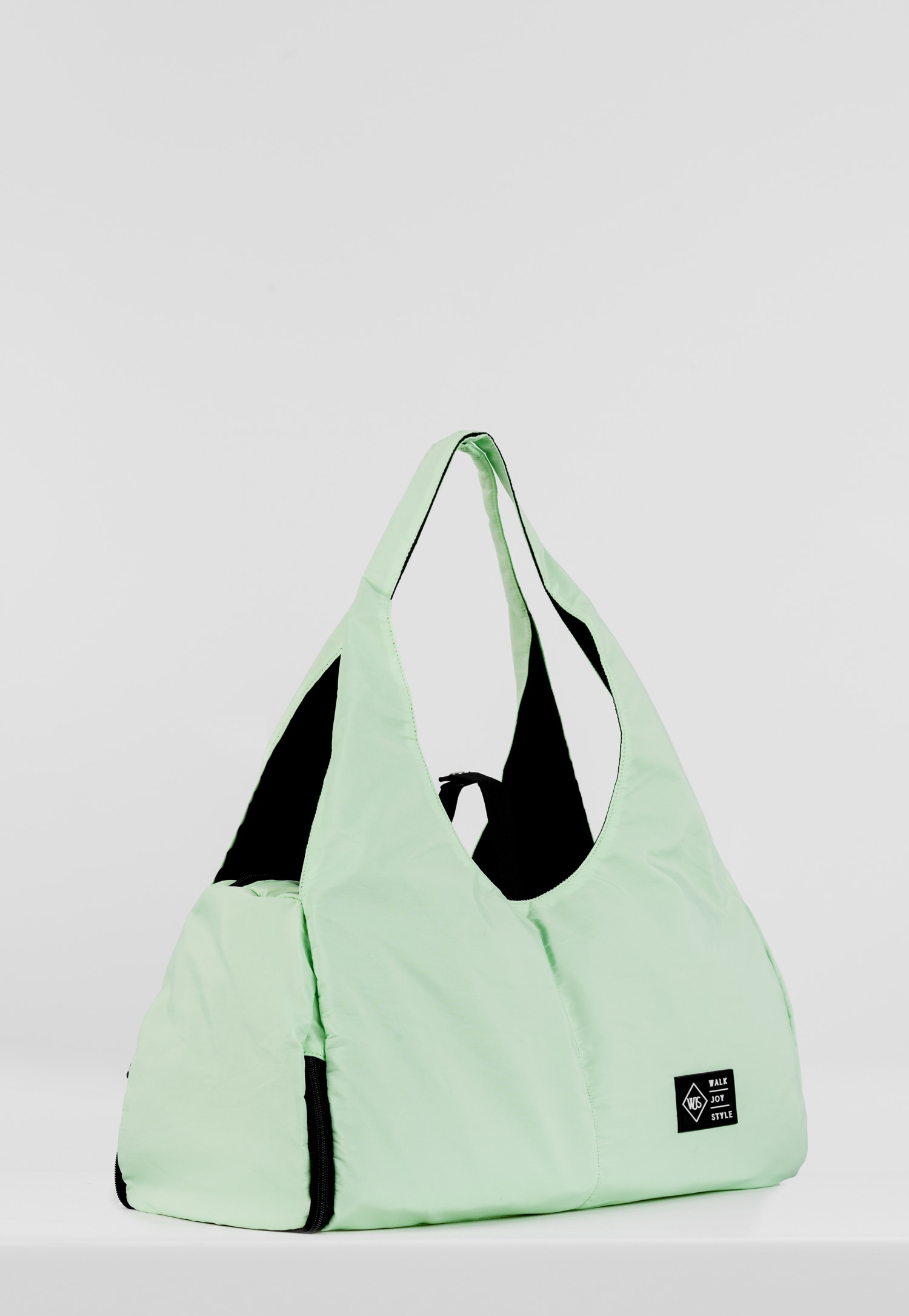 WJS zielona torebka damska z czarnymi akcentami