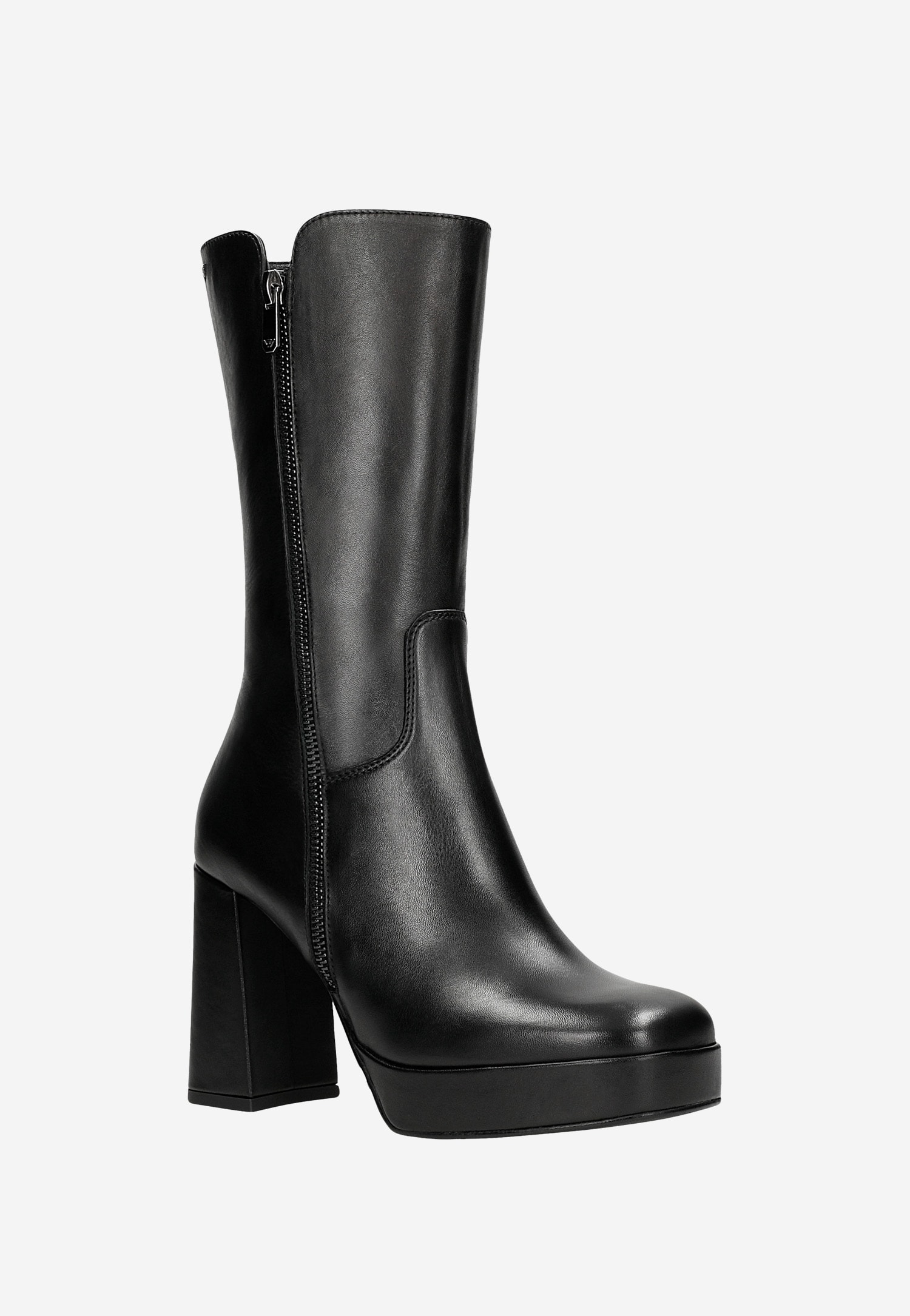 Czarne botki damskie na wysokim obcasie