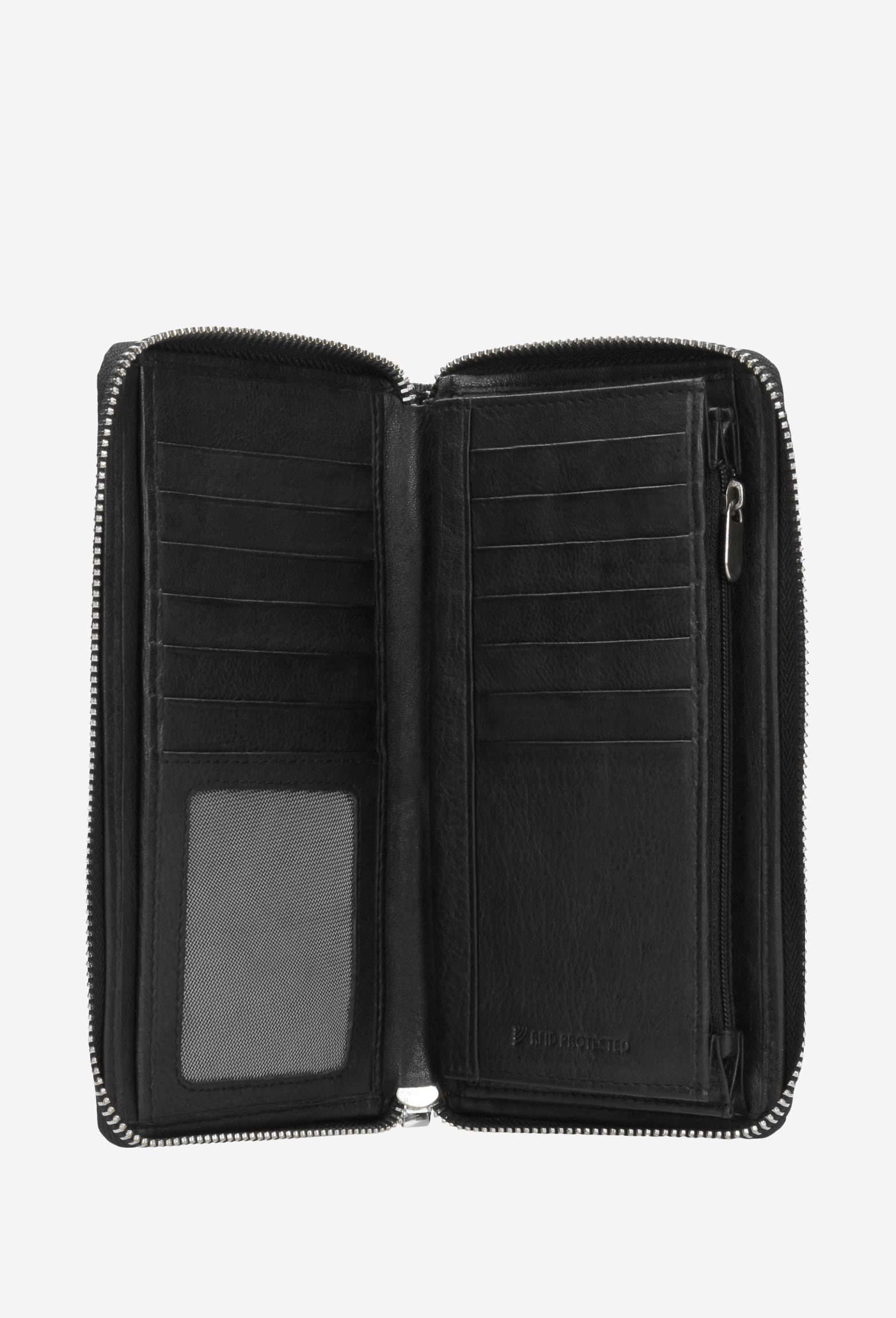 Duży beżowy portfel damski ze złotymi akcentami