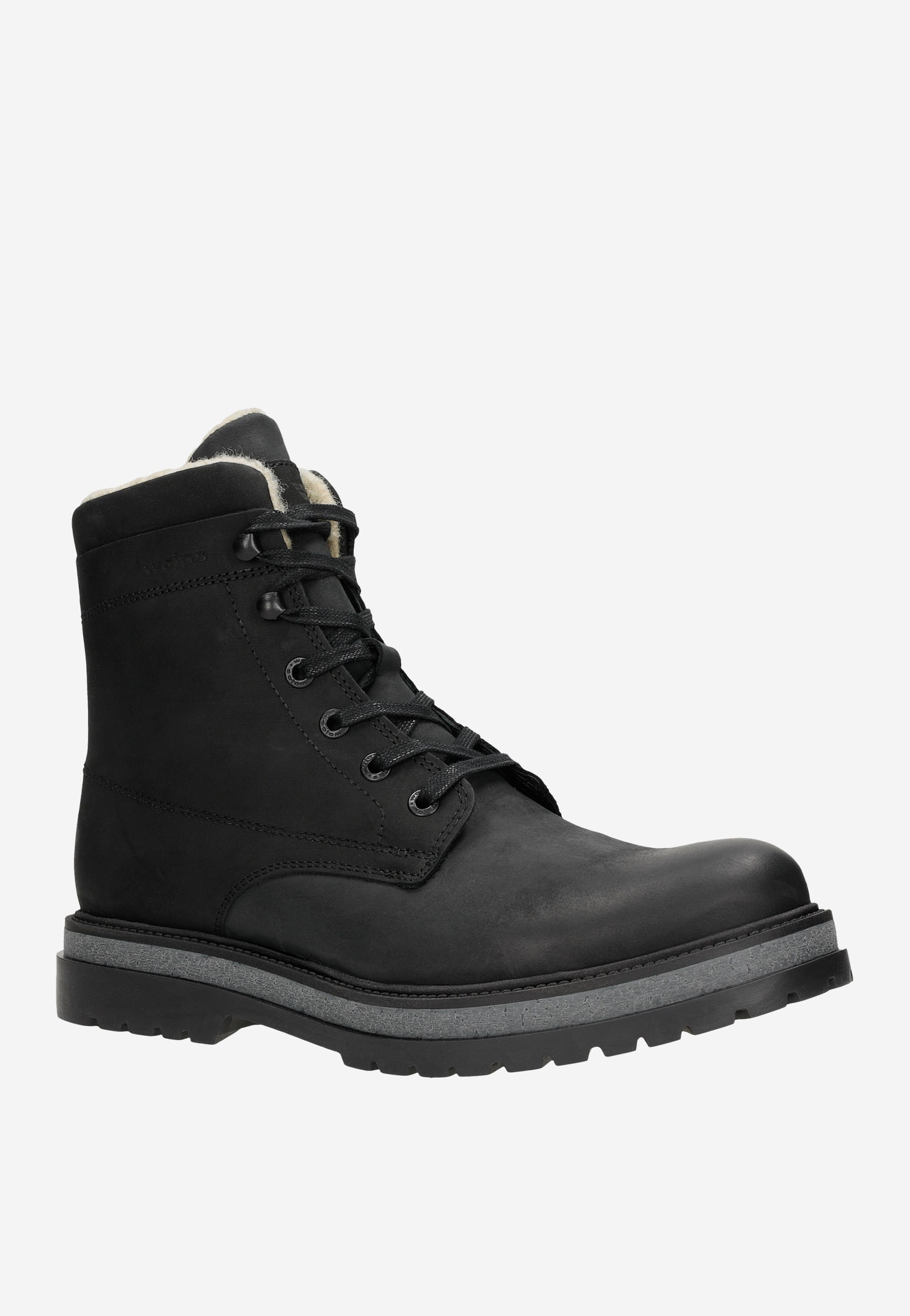 Brązowe męskie trzewiki typu bikery z ociepleniem