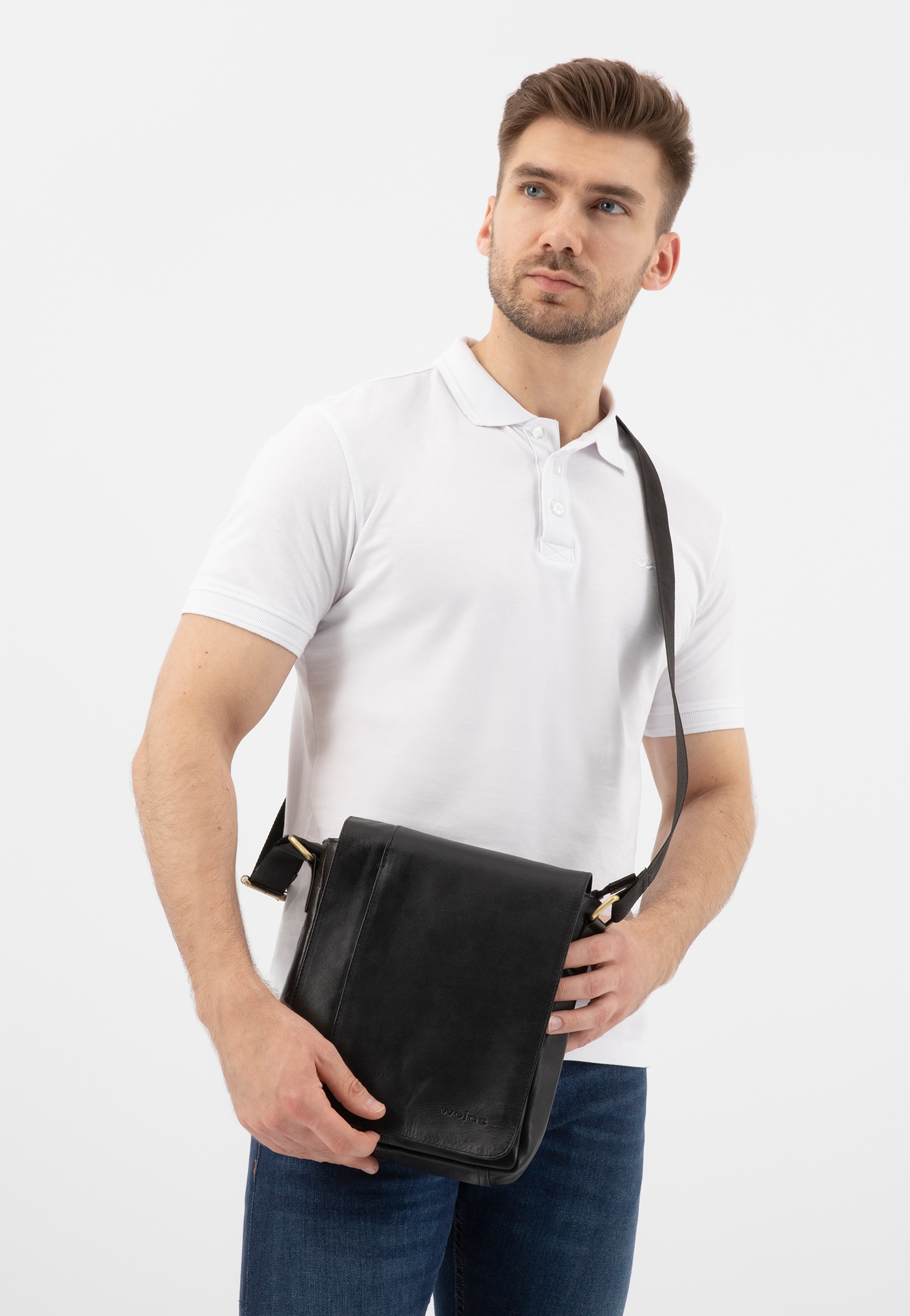 Brązowa torba męska ze skóry licowej