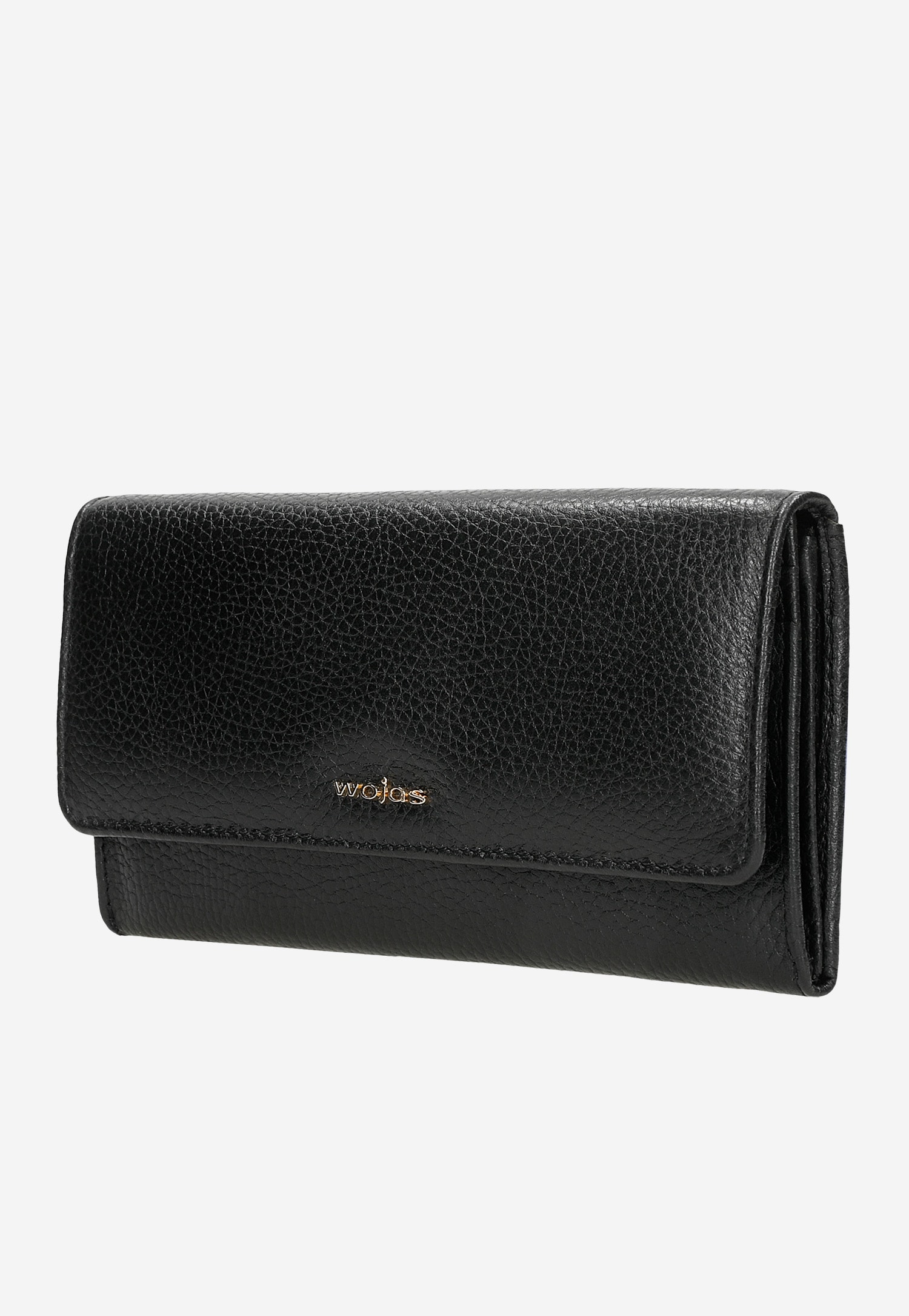Czarny klasyczny portfel damski ze skóry licowej