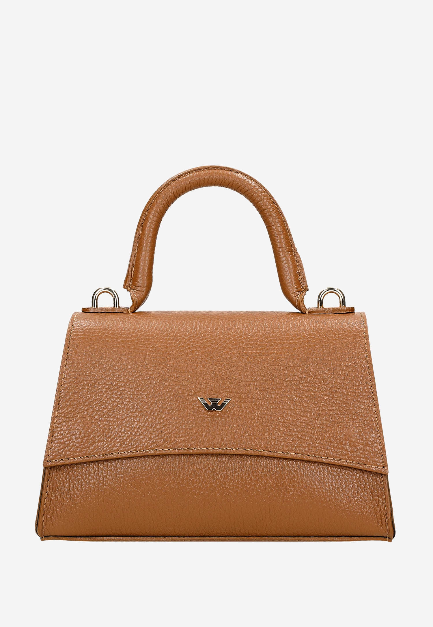 Jasnobrązowa torebka typu kuferek