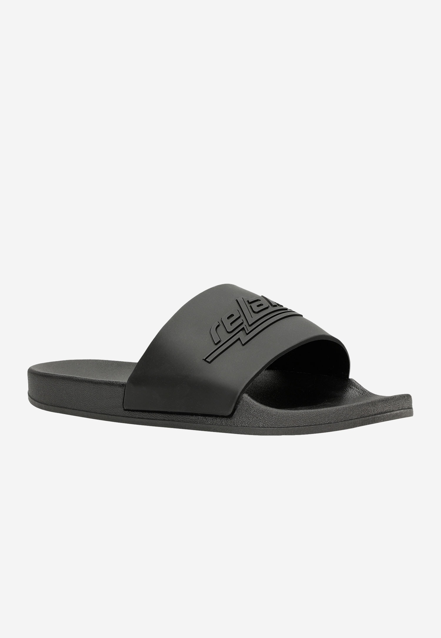 RELAKS granatowe klapki męskie z białym logo