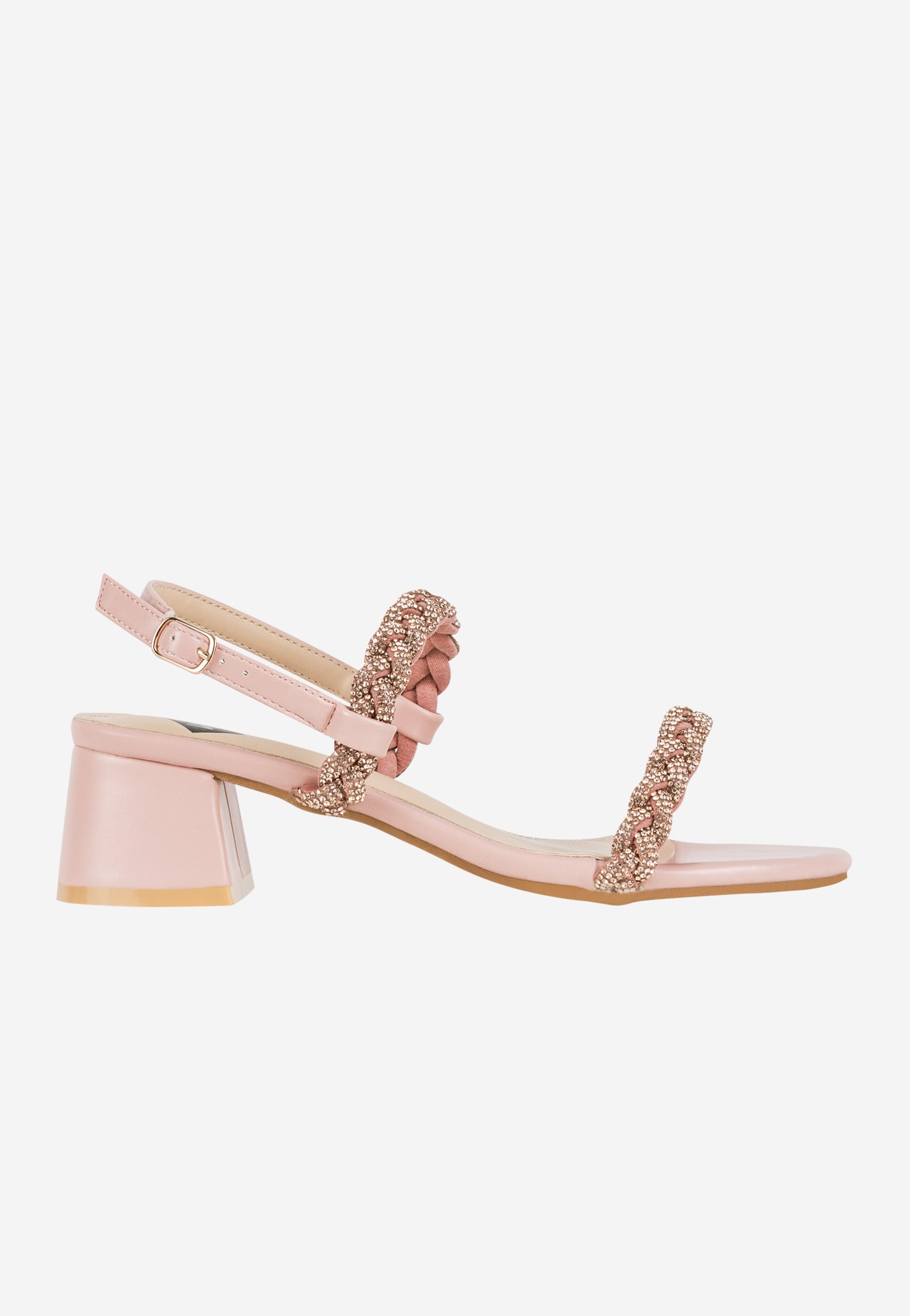 WJS czarne sandały damskie z plecionymi błyszczącymi paskami