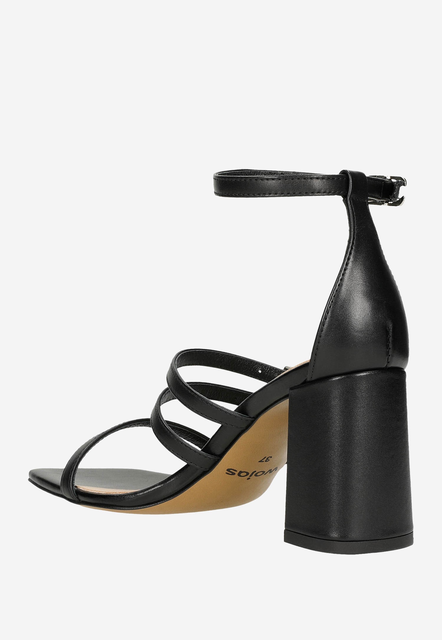 Uniwersalne czarne sandały damskie na obcasie