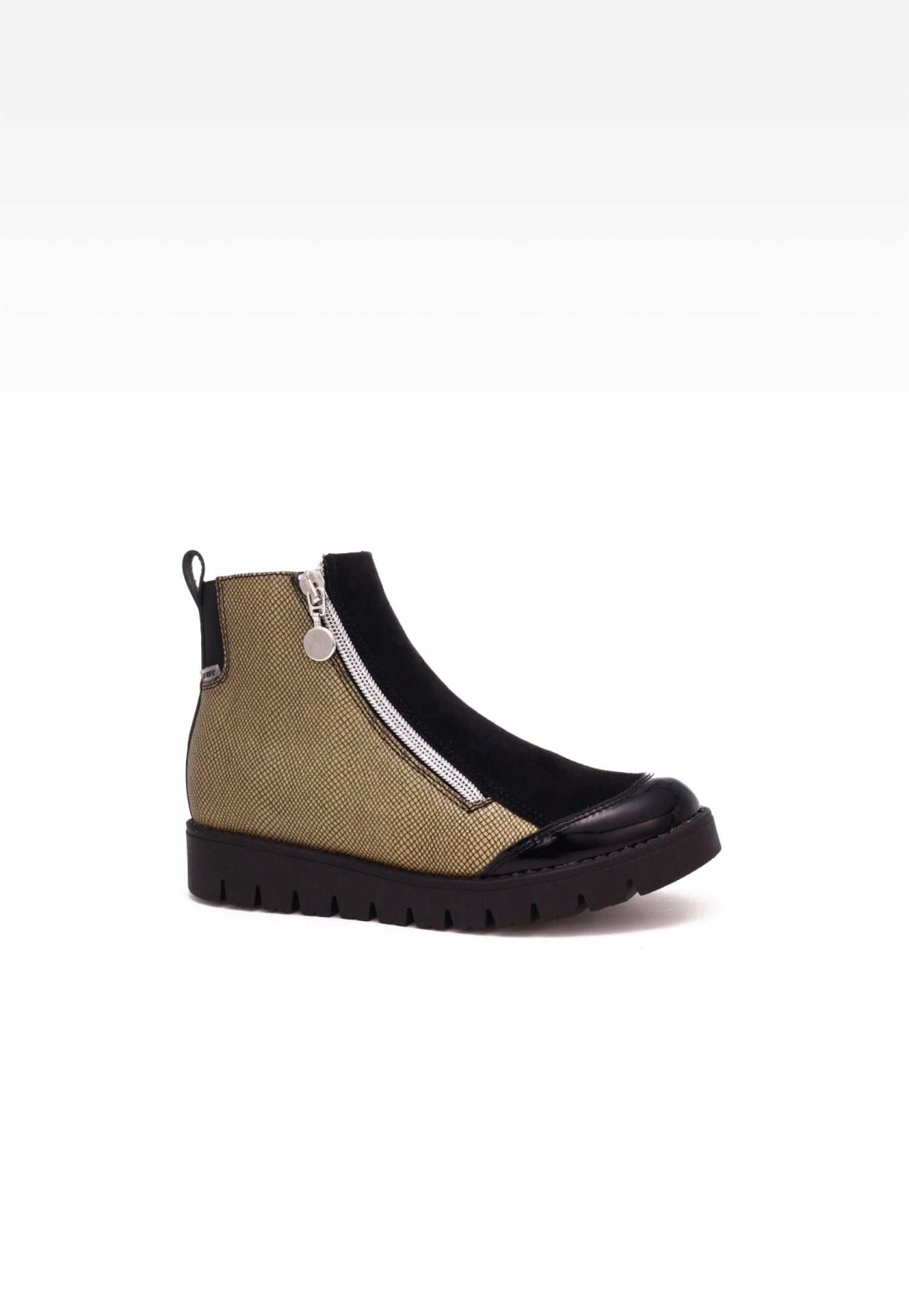 Botki ocieplane BARTEK 7443-9ABP, dla dziewcząt, beżowo-czarny