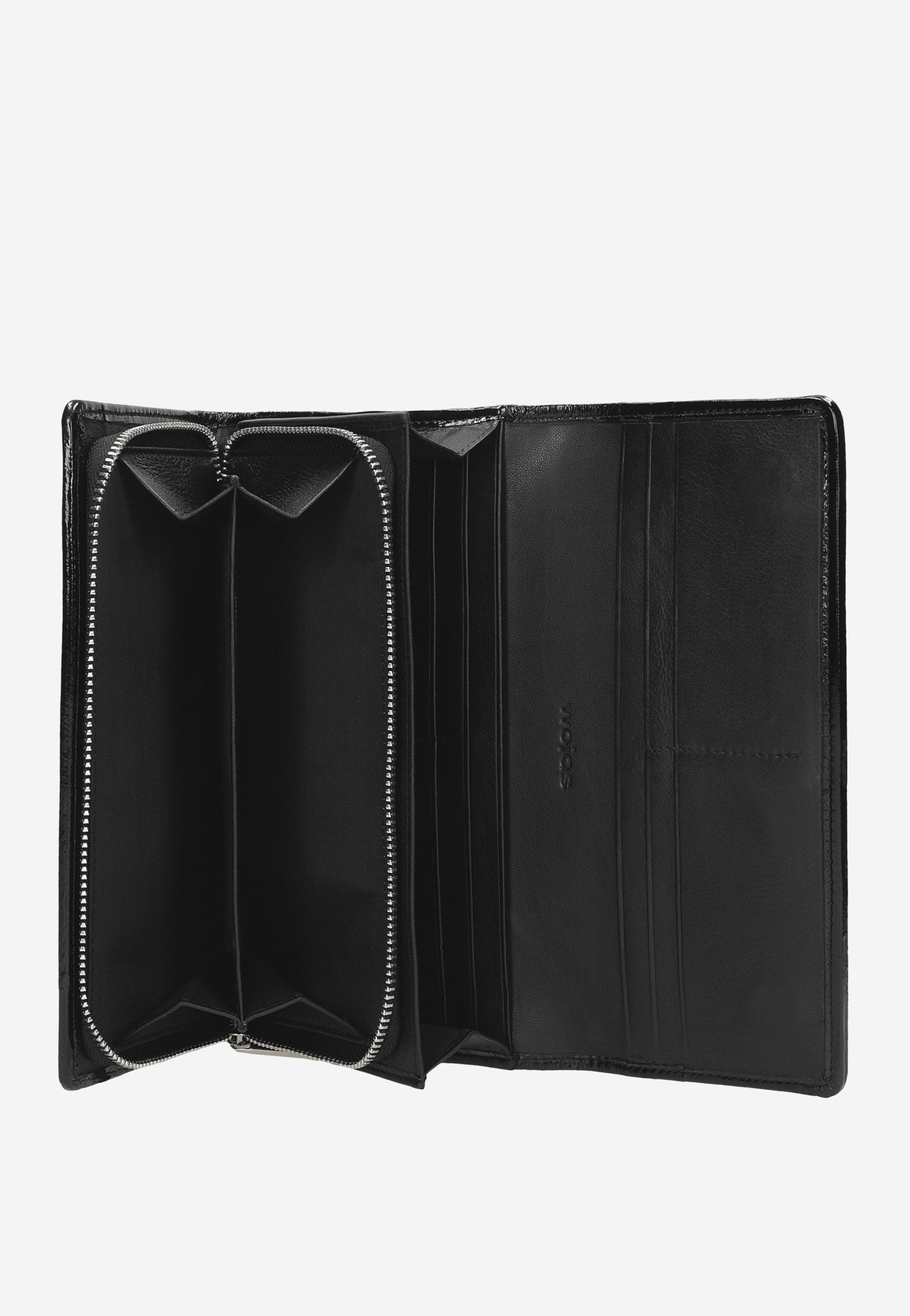 Duży czarny elegancki portfel damski