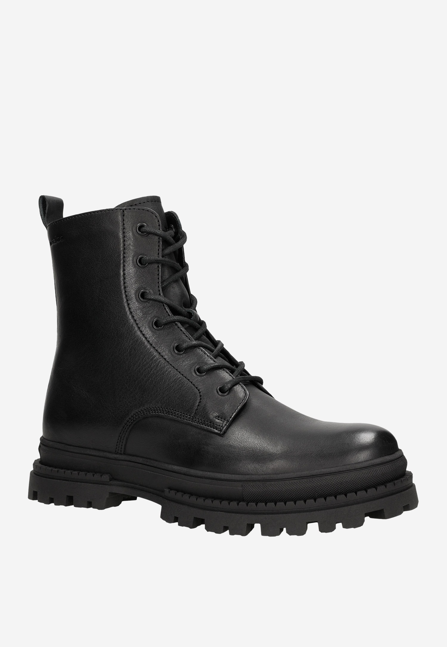 Brązowe męskie trzewiki bikery ze skóry licowej