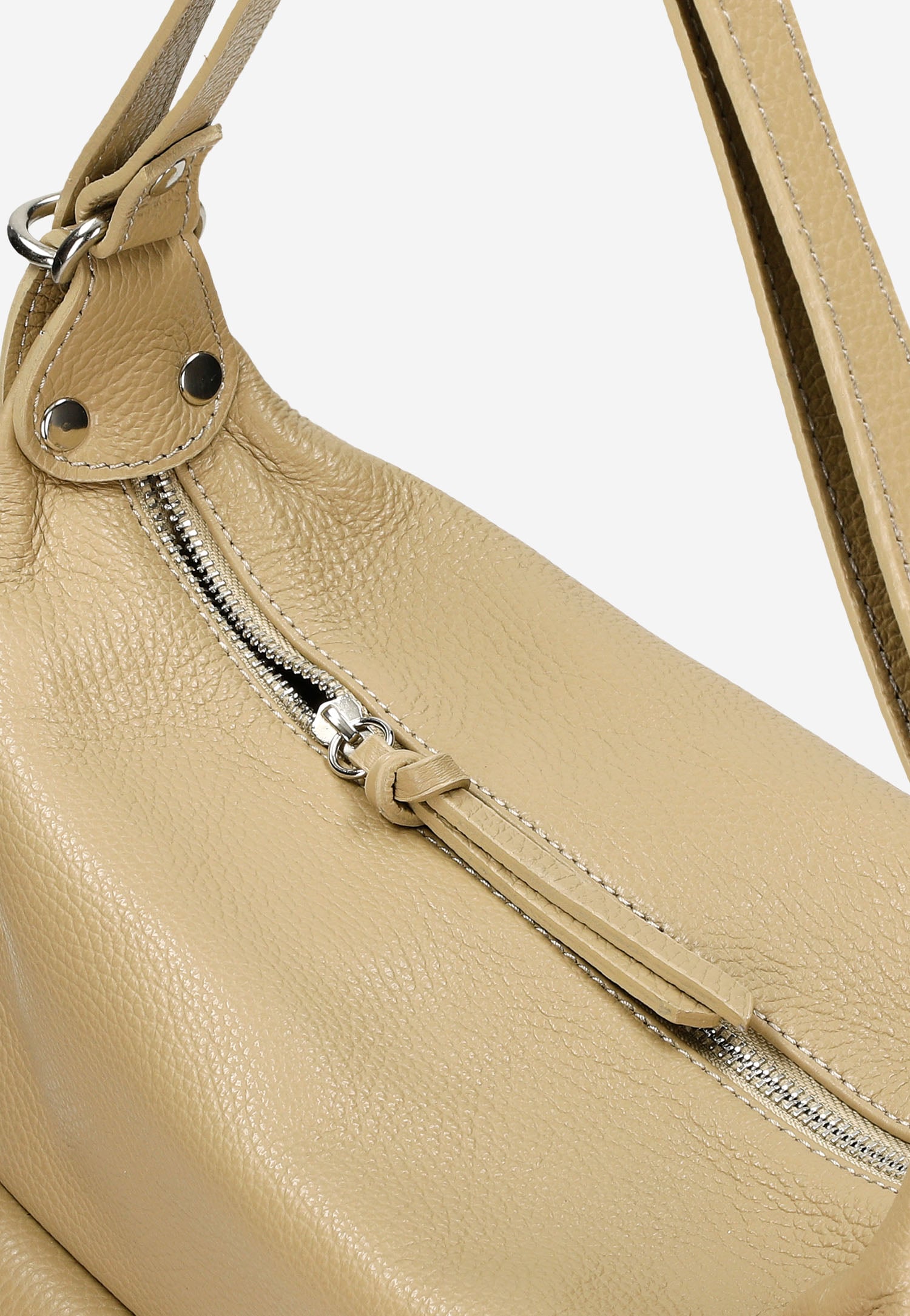 Beżowa skórzana torebka plecak 2w1