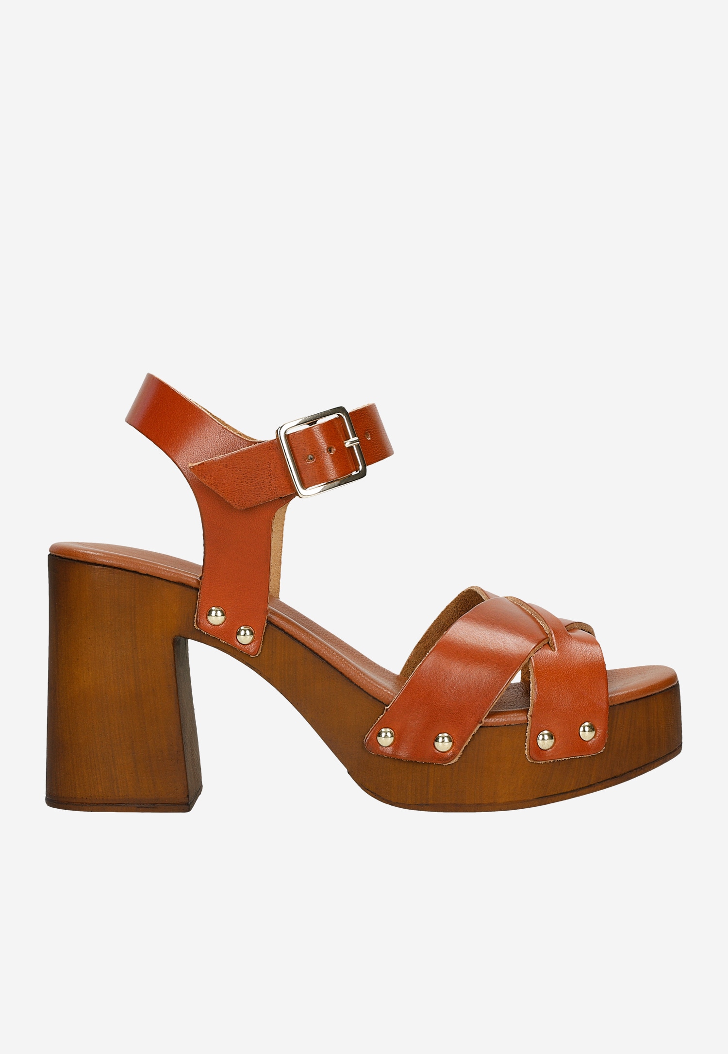 Jasnobrązowe sandały damskie na masywnej podeszwie