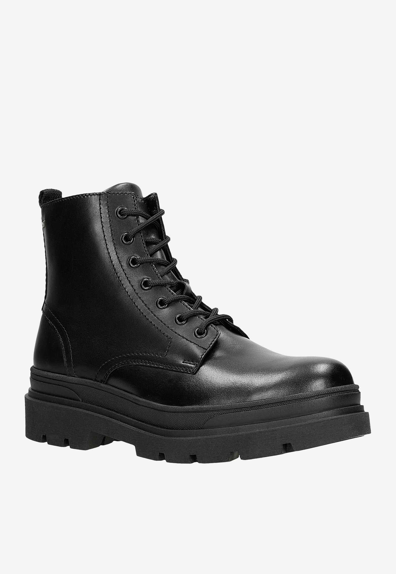 Czarne bikery męskie na grubej podeszwie