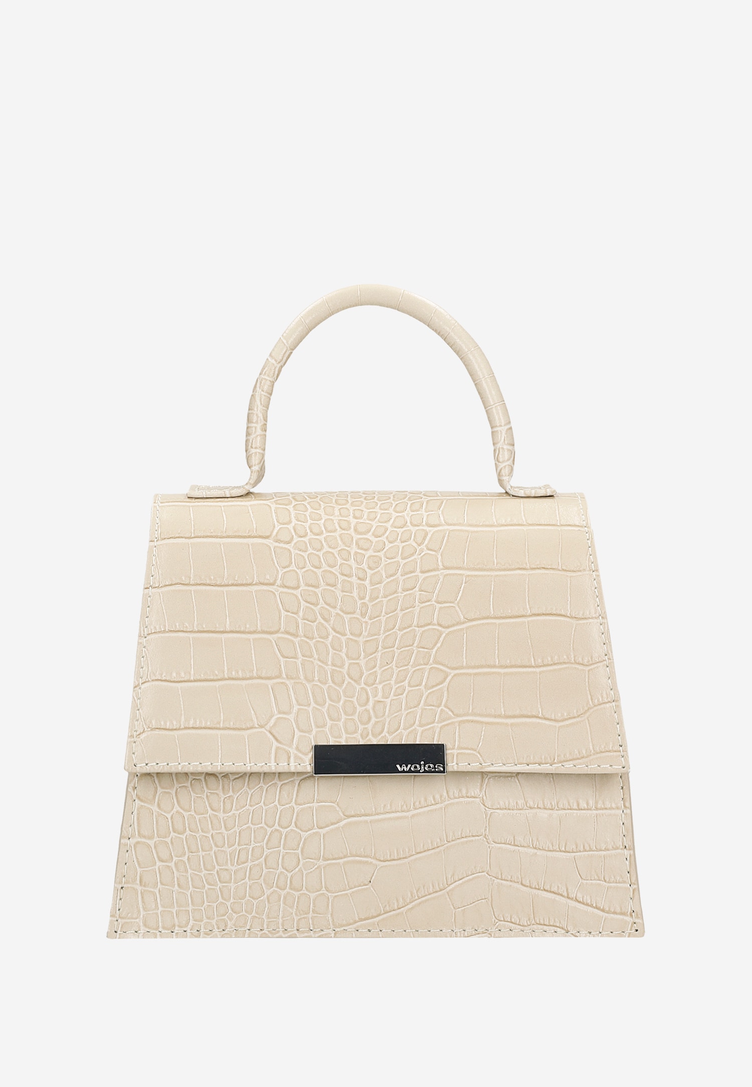 Skórzana torebka damska w kolorze jasnego beżu