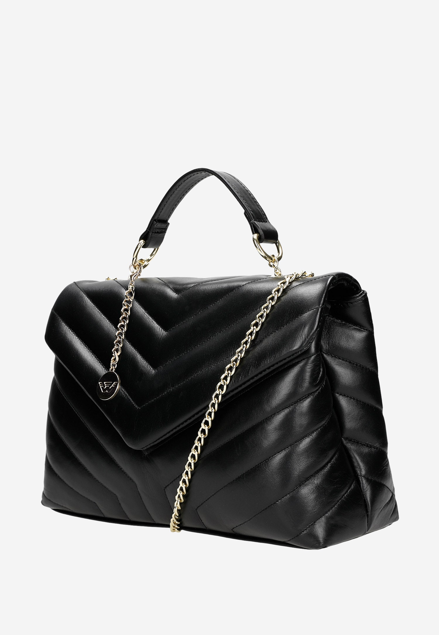 Złota torebka damska z naturalnej skóry