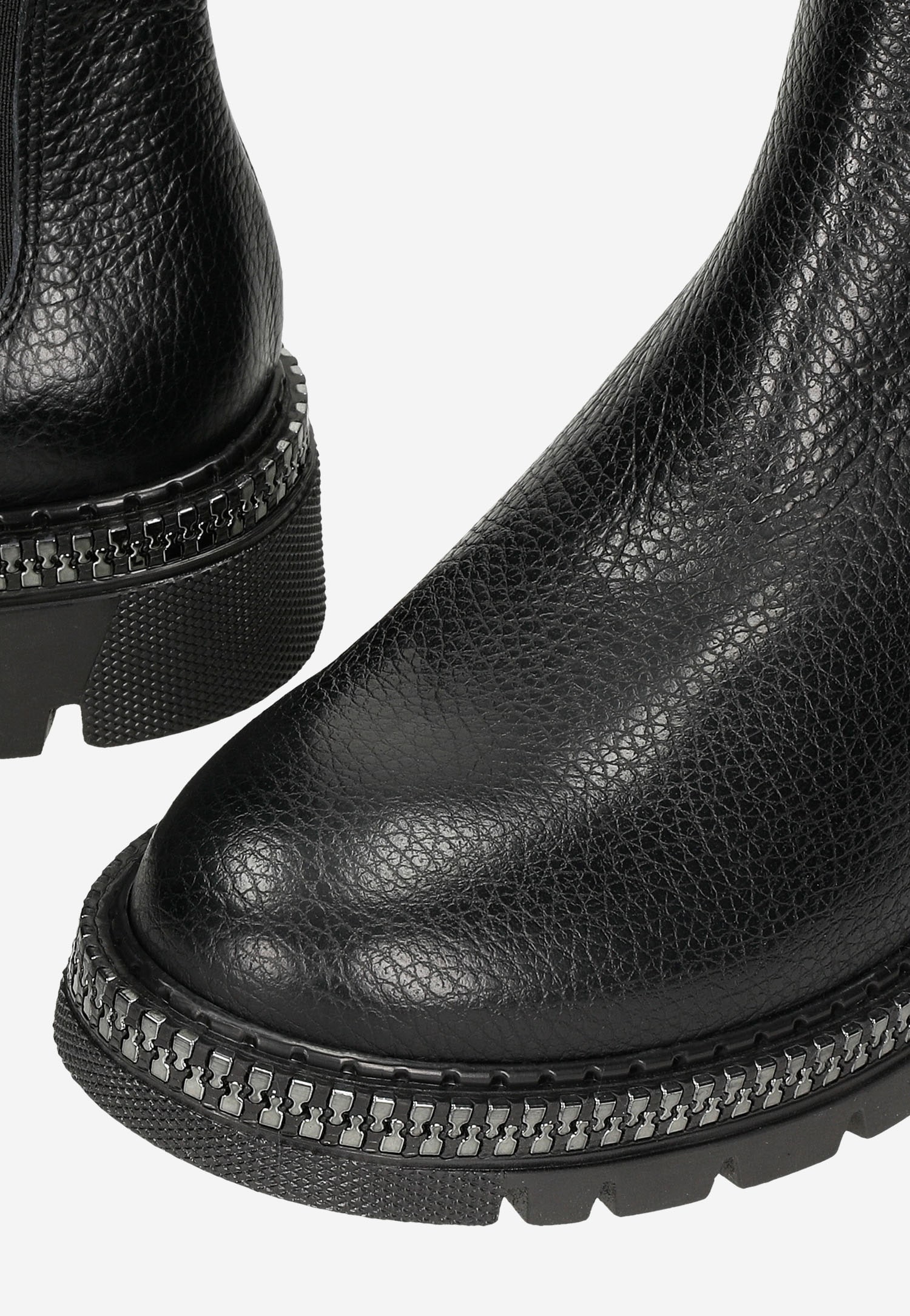 Czarne botki damskie sztyblety ze skóry licowej