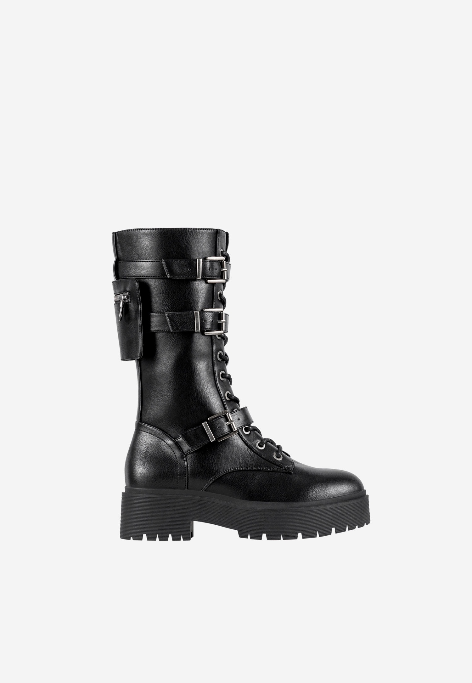 WJS czarne workery damskie z torebką