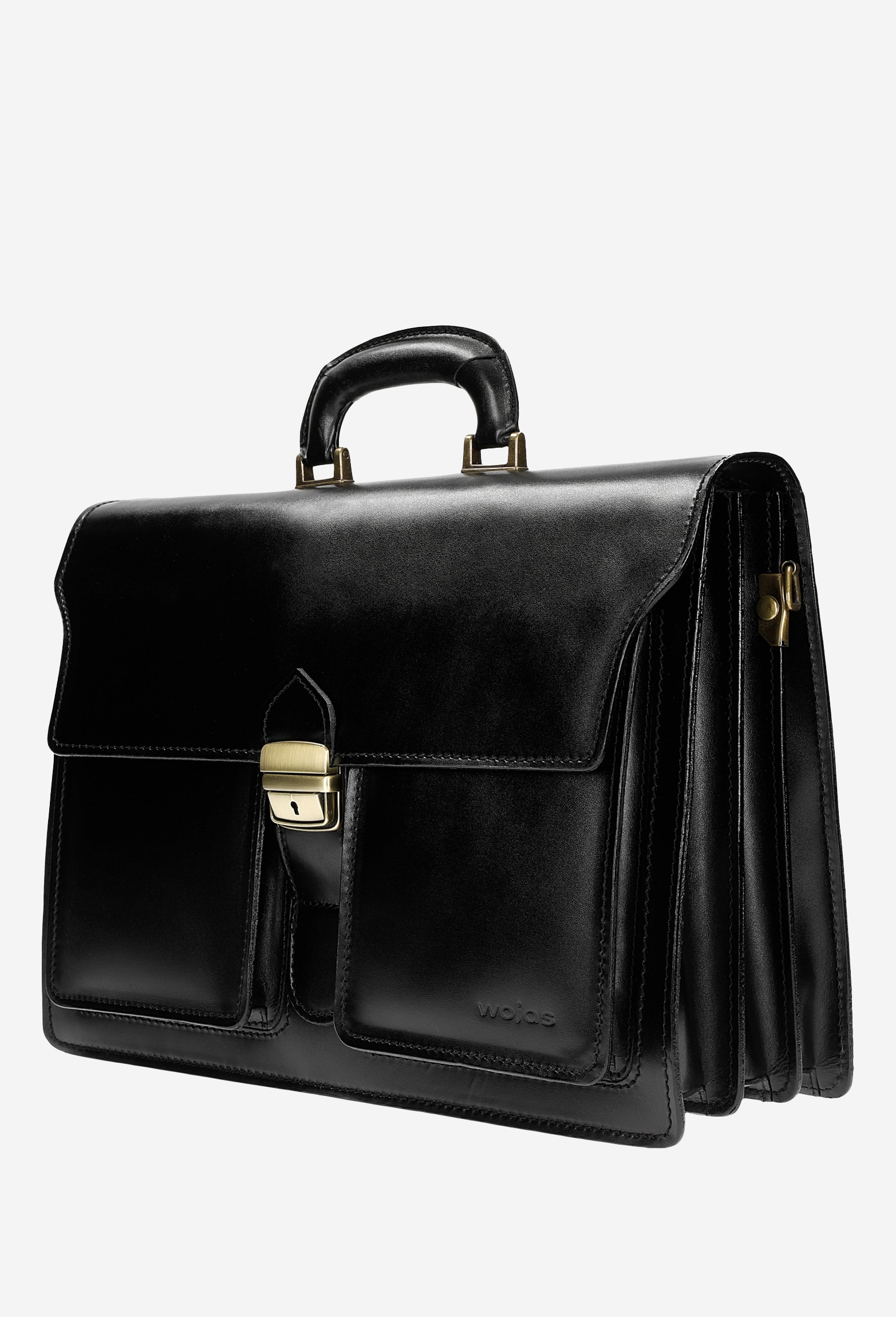 Czarna klasyczna teczka skórzana