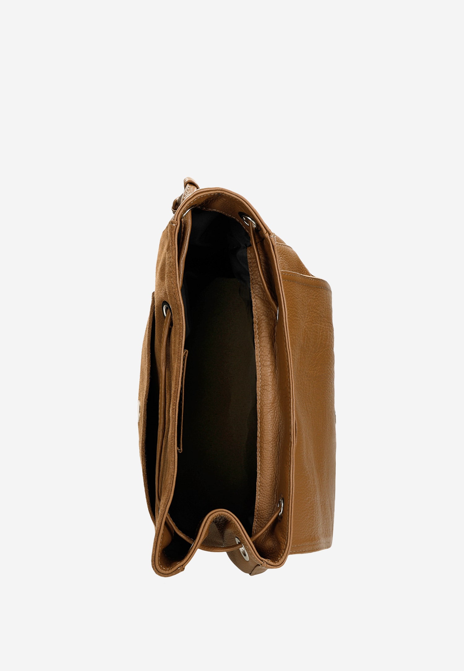 Czarny skórzany plecak miejski z łączonych skór