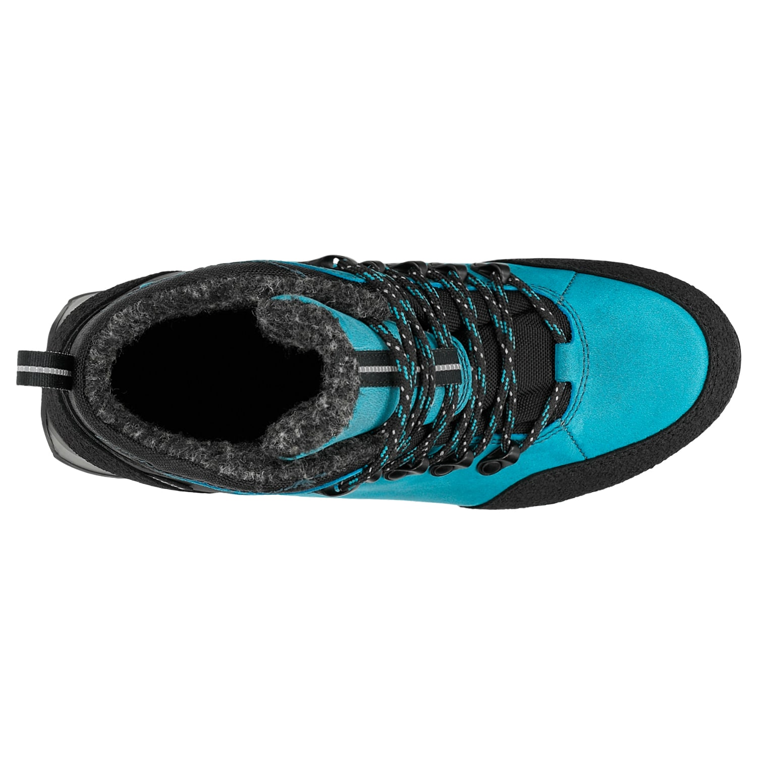 Czarno-amarantowe wysokie trekkingi damskie