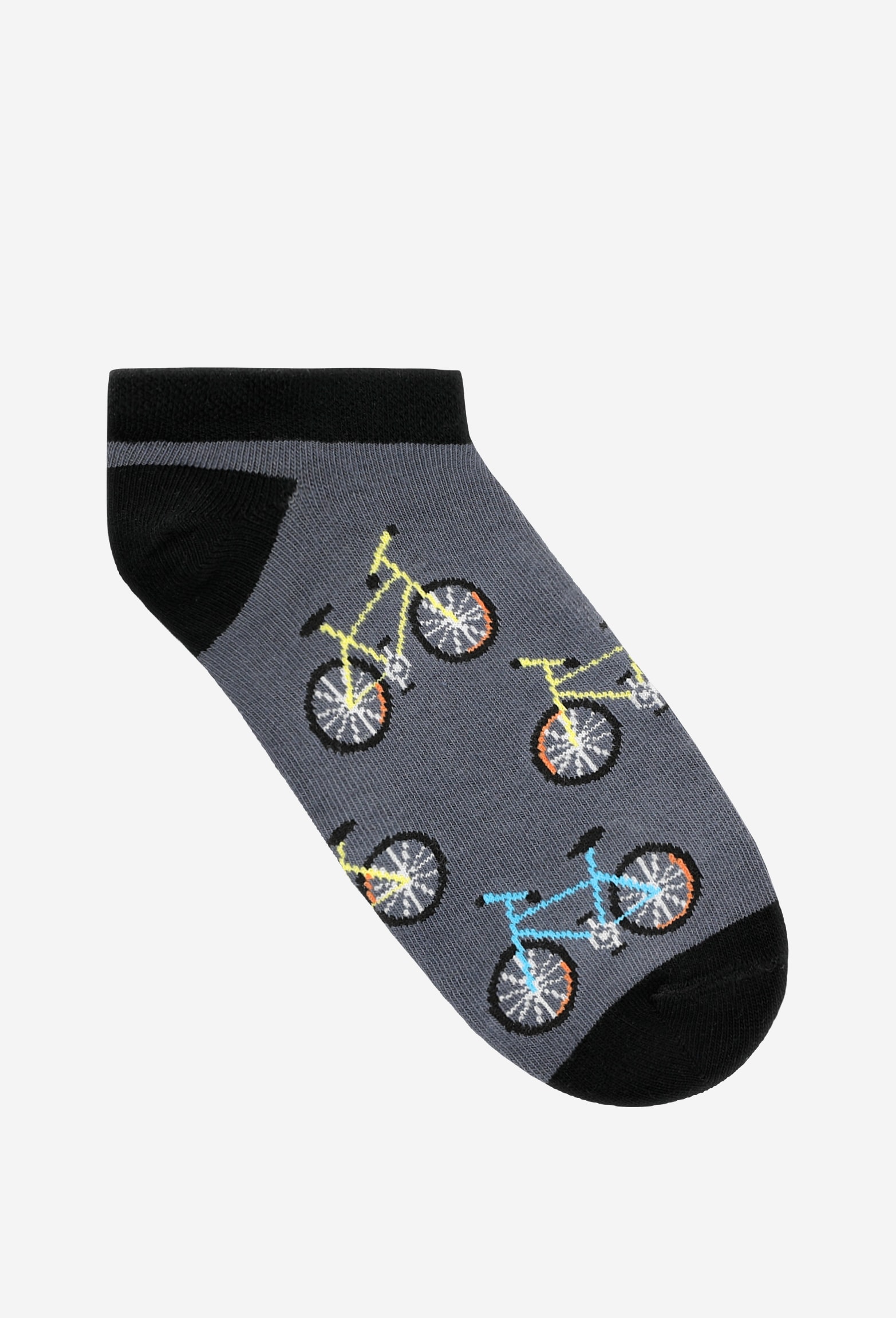 Zielono-granatowe stopki we wzór rowerowy