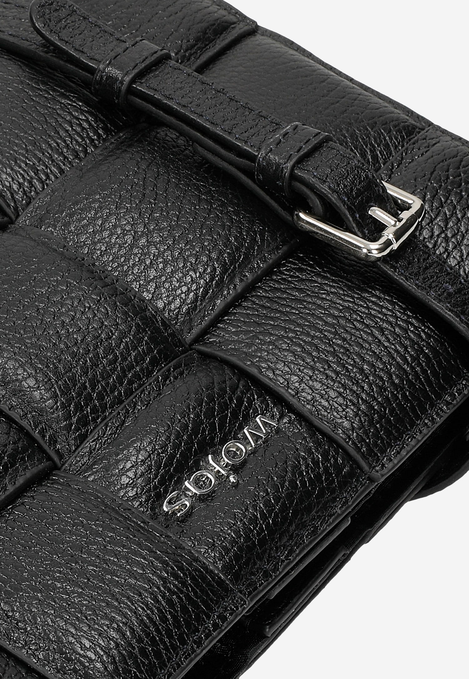 Beżowa torebka damska ze skóry licowej o plecionej strukturze