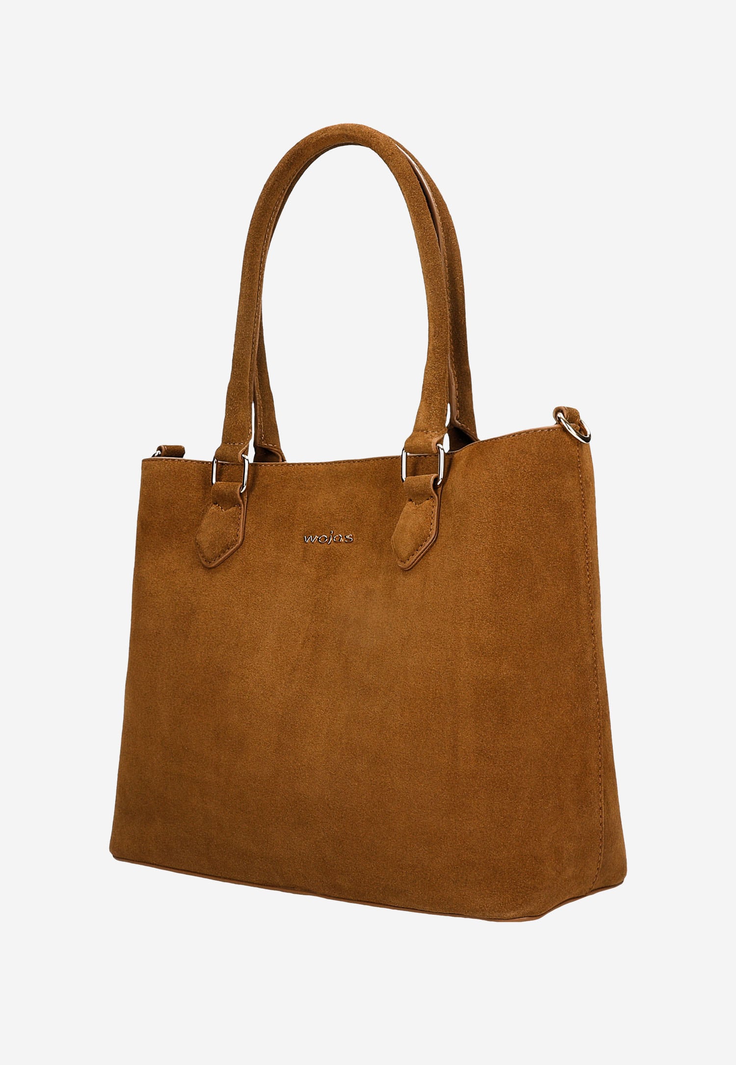 Jasnobrązowa torebka damska z dwoiny welurowej