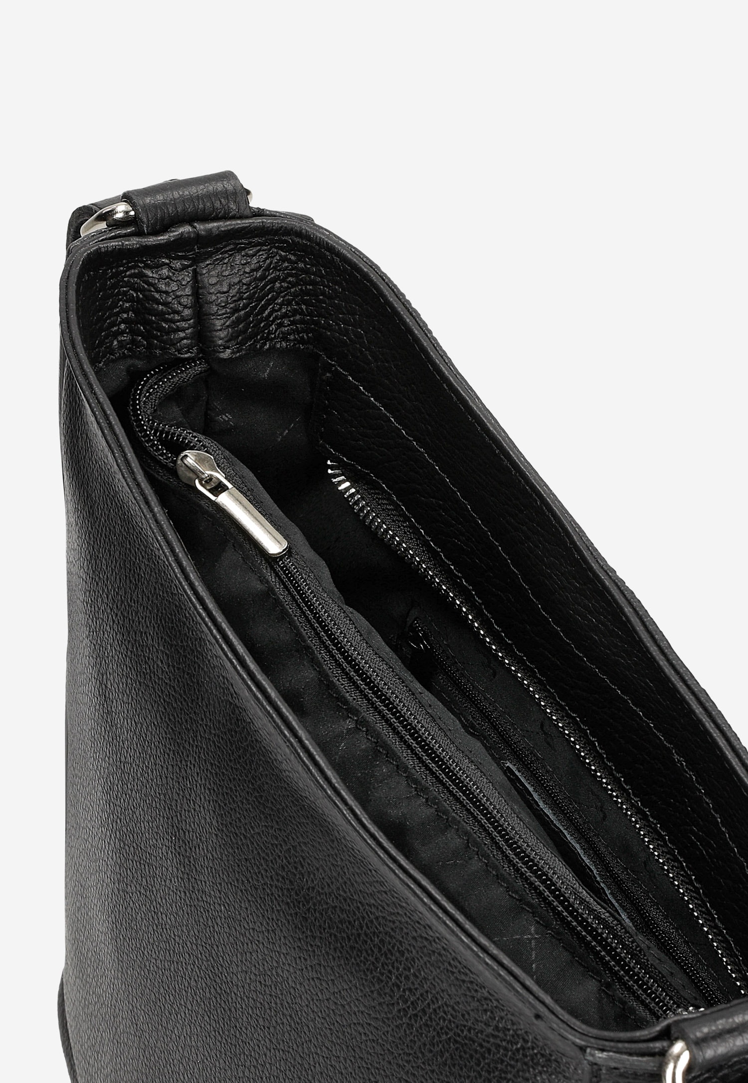 Beżowa skórzana torebka damska crossbody