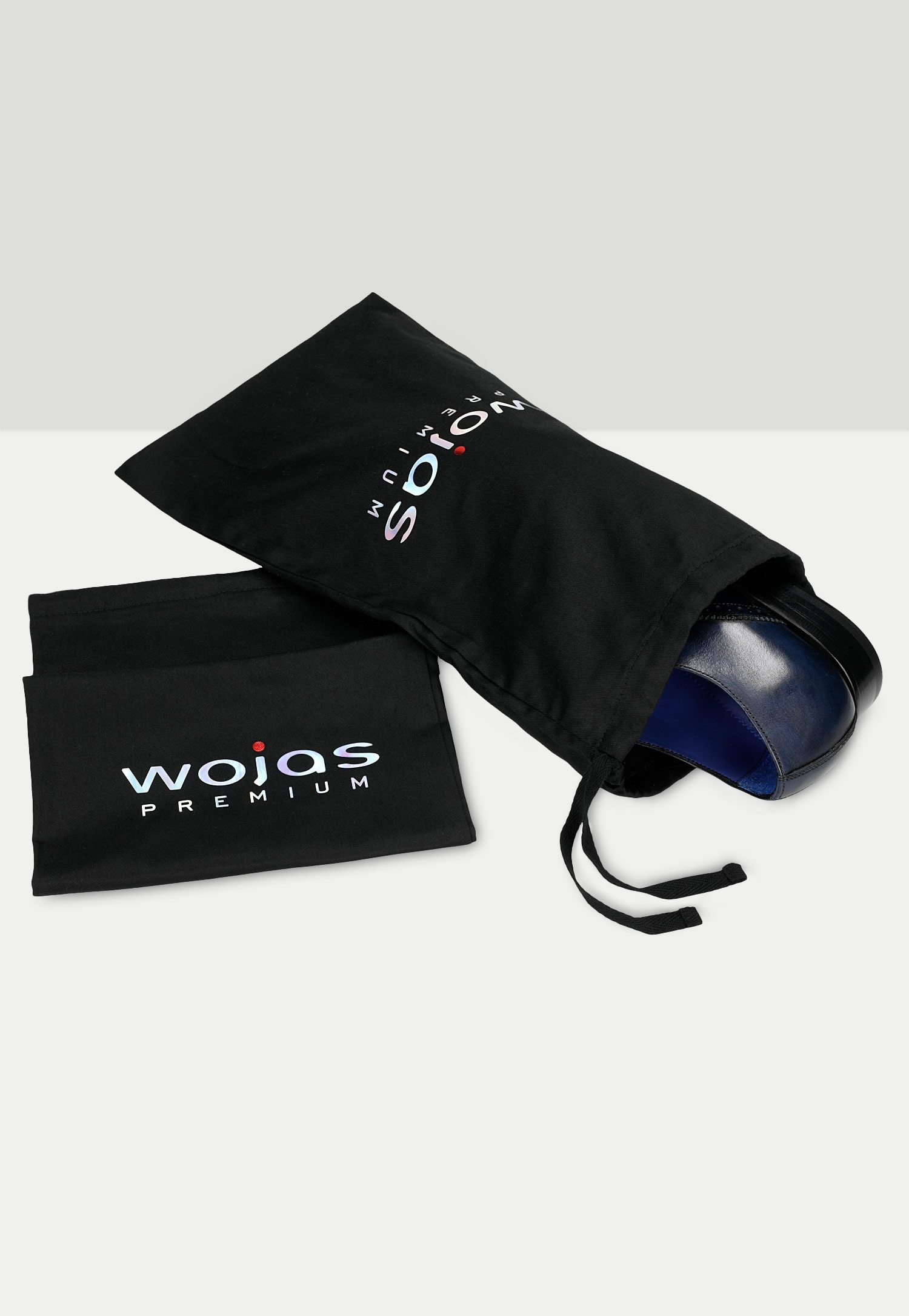 Półbuty męskie w stylu oxford w kolorze granatowym - PREMIUM