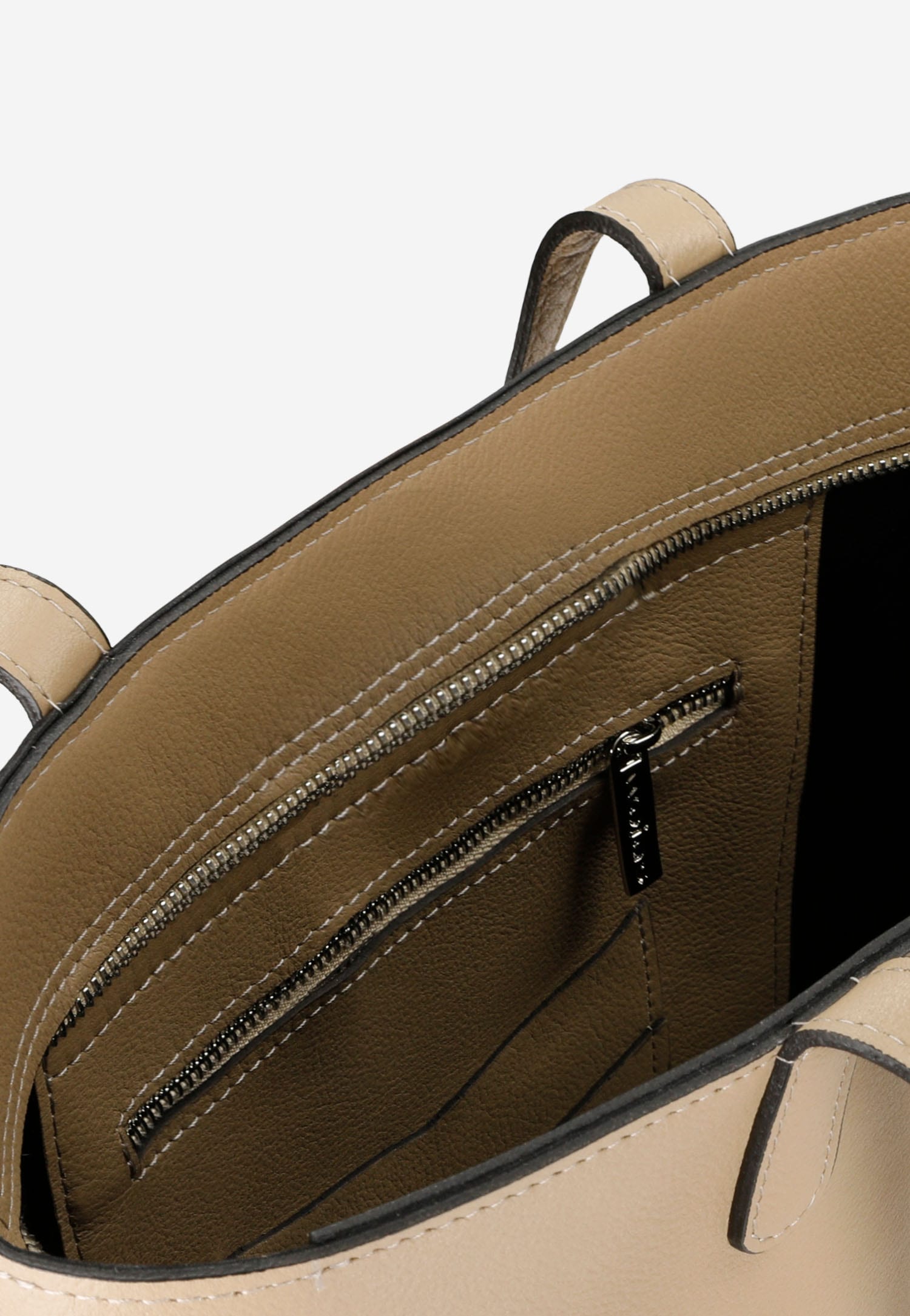 Pojemna skórzana shopperka damska w kolorze brązowym