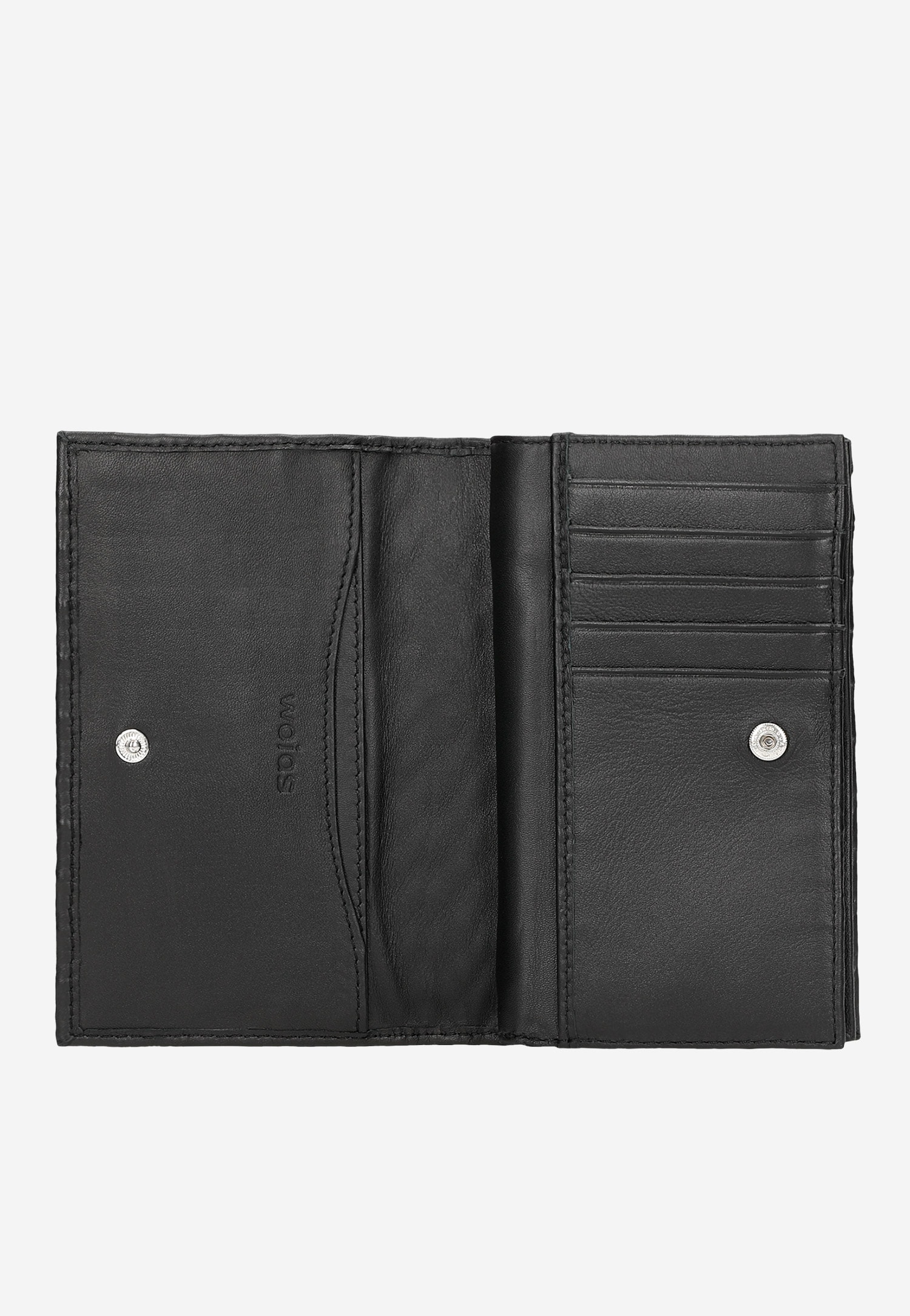 Czarny przeplatany portfel damski