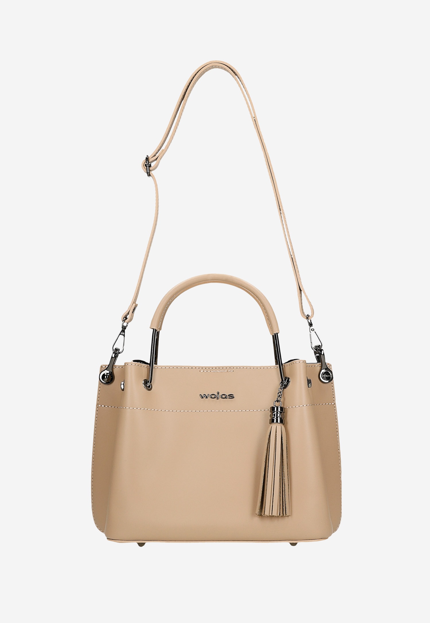 Czarna skórzana torebka damska typu kuferek