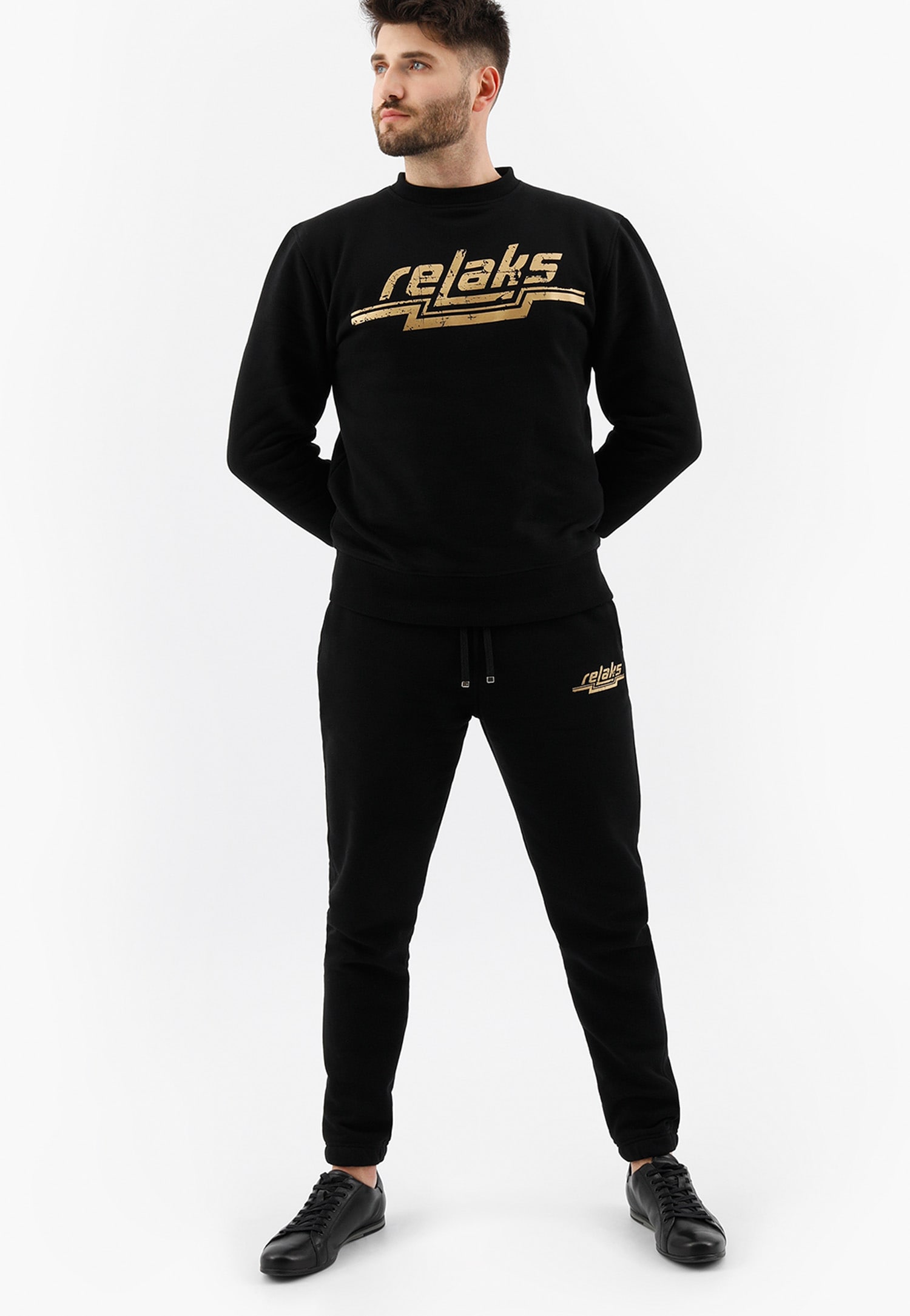 Czarna męska bluza dresowa RELAKS