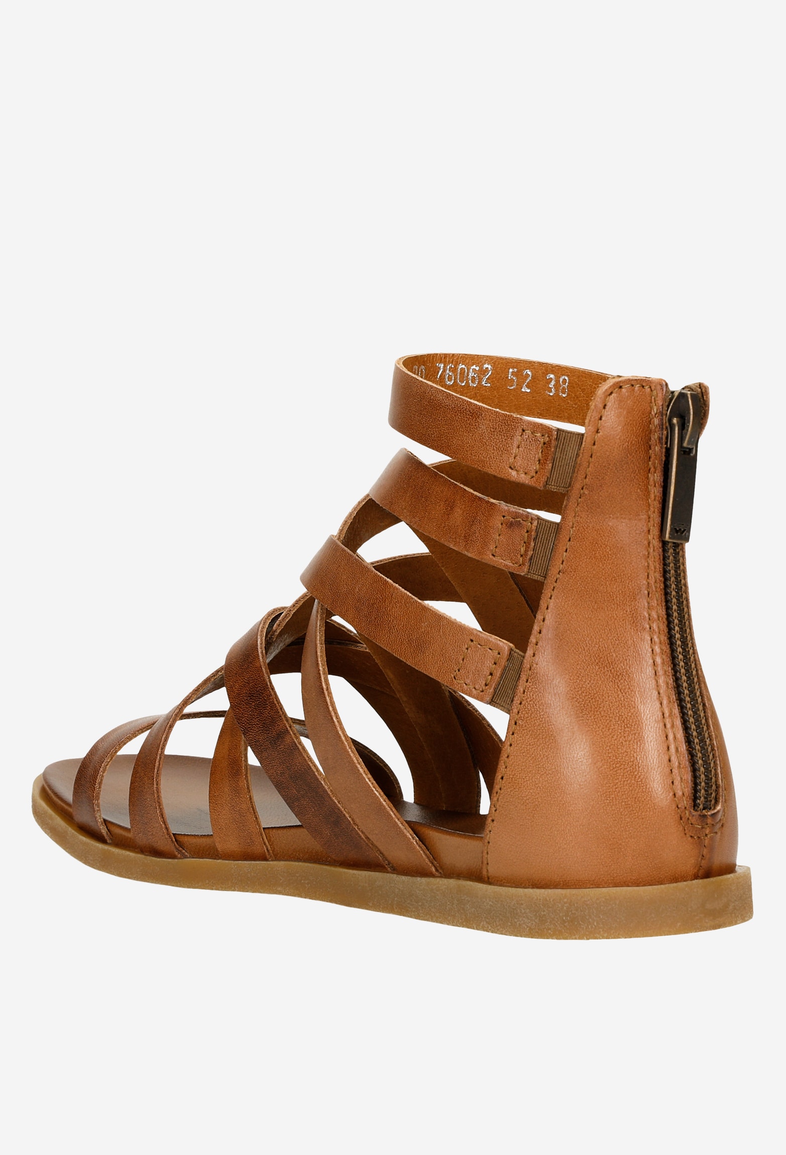 Skórzane złote sandały damskie na płaskiej podeszwie