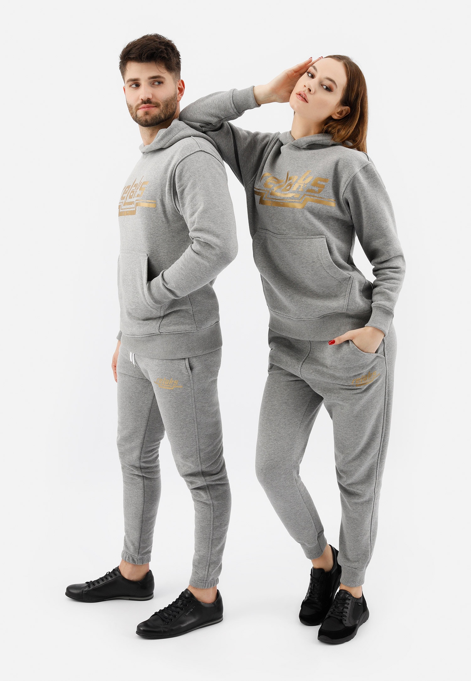 Popielate spodnie dresowe męskie RELAKS