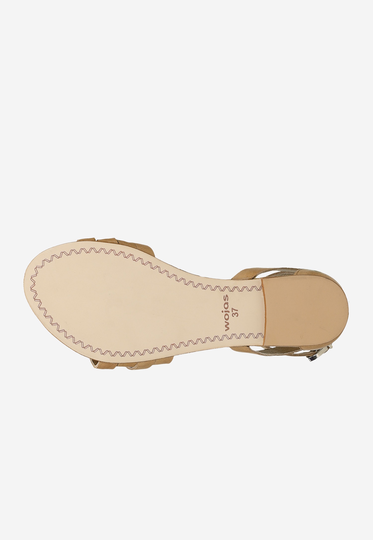 Płaskie skórzane sandały damskie w kolorze beżowym