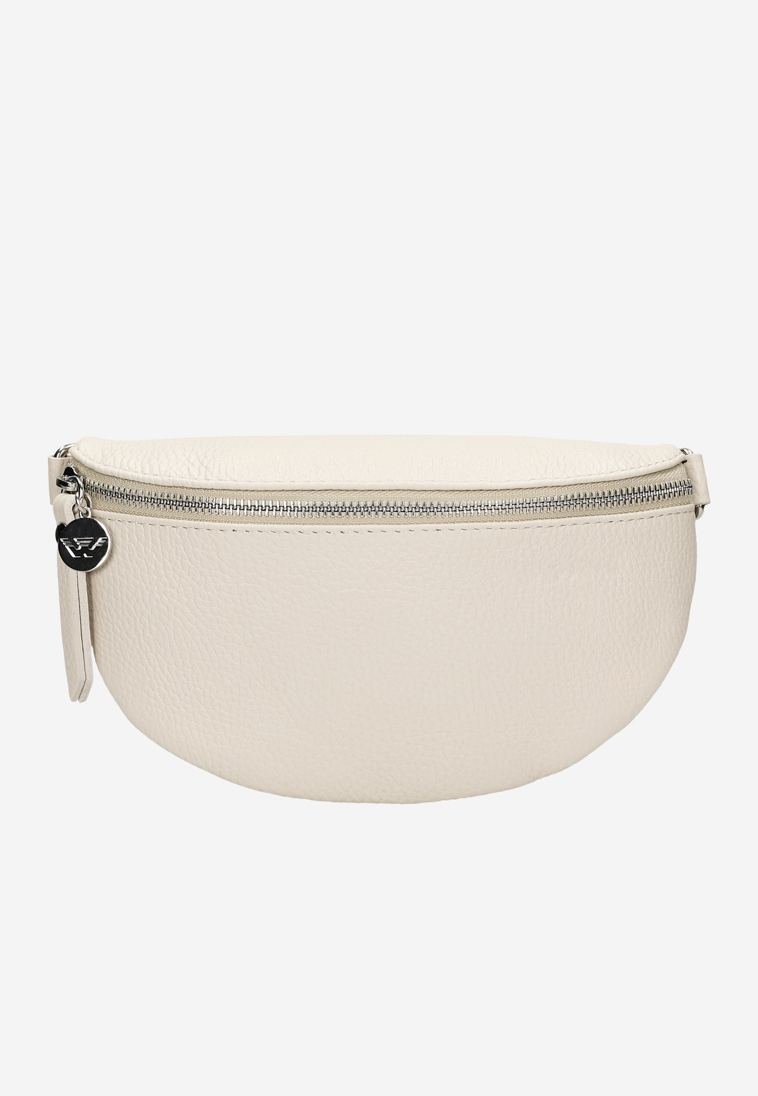 Jasnobeżowa nerka damska ze skóry licowej