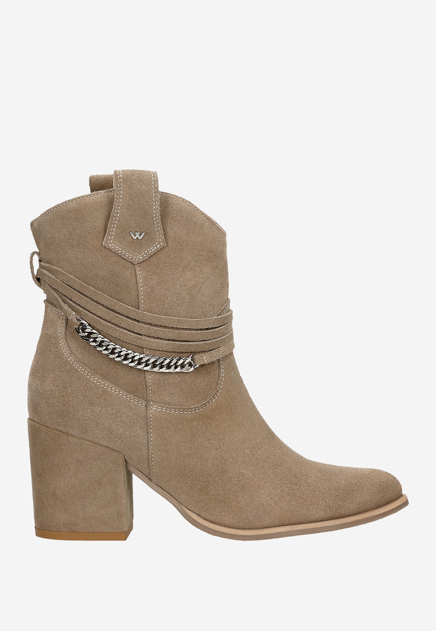 Czarne kowbojki damskie z dwoiny welurowej na obcasie