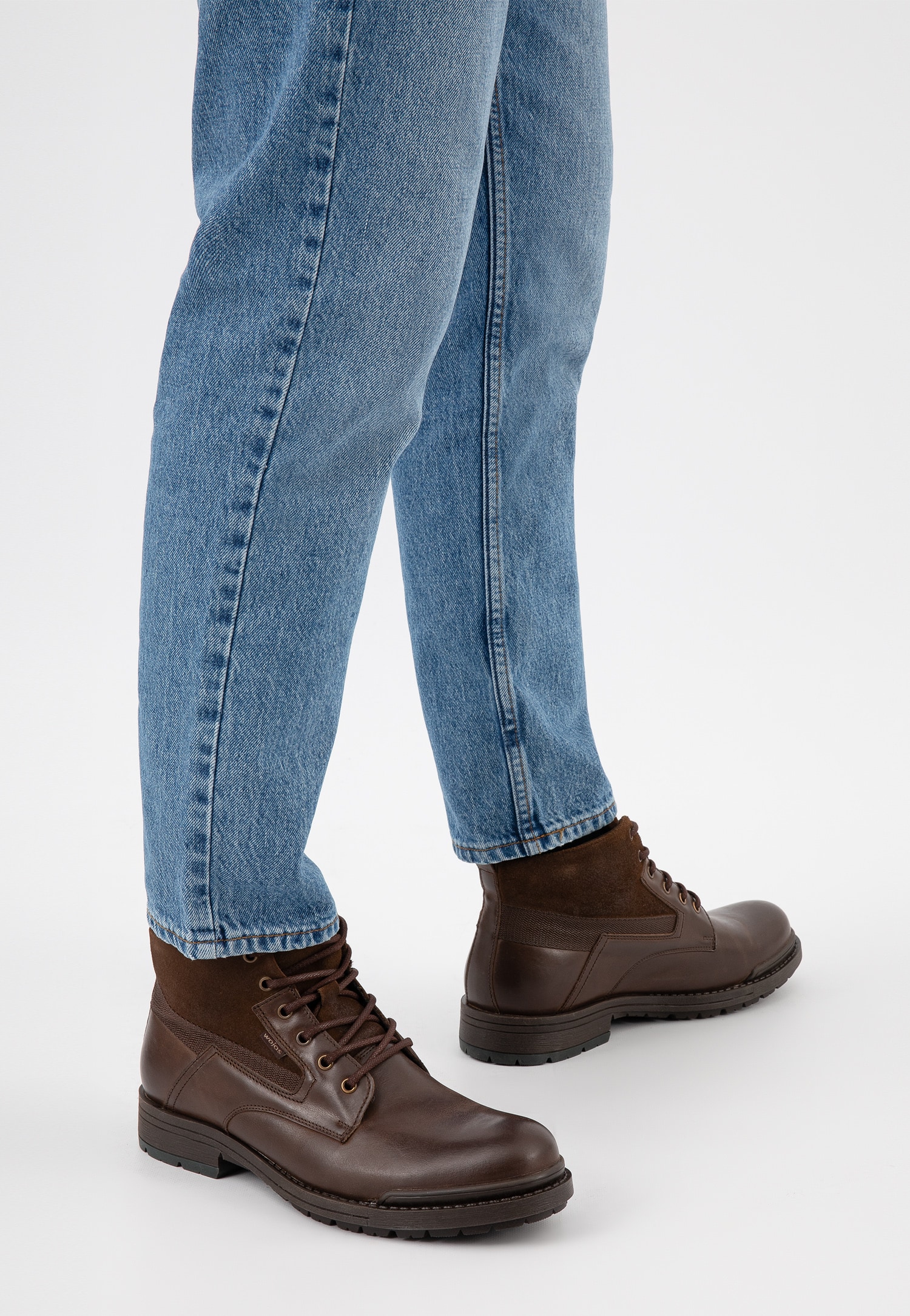 Czarne ocieplane trzewiki męskie typu workery