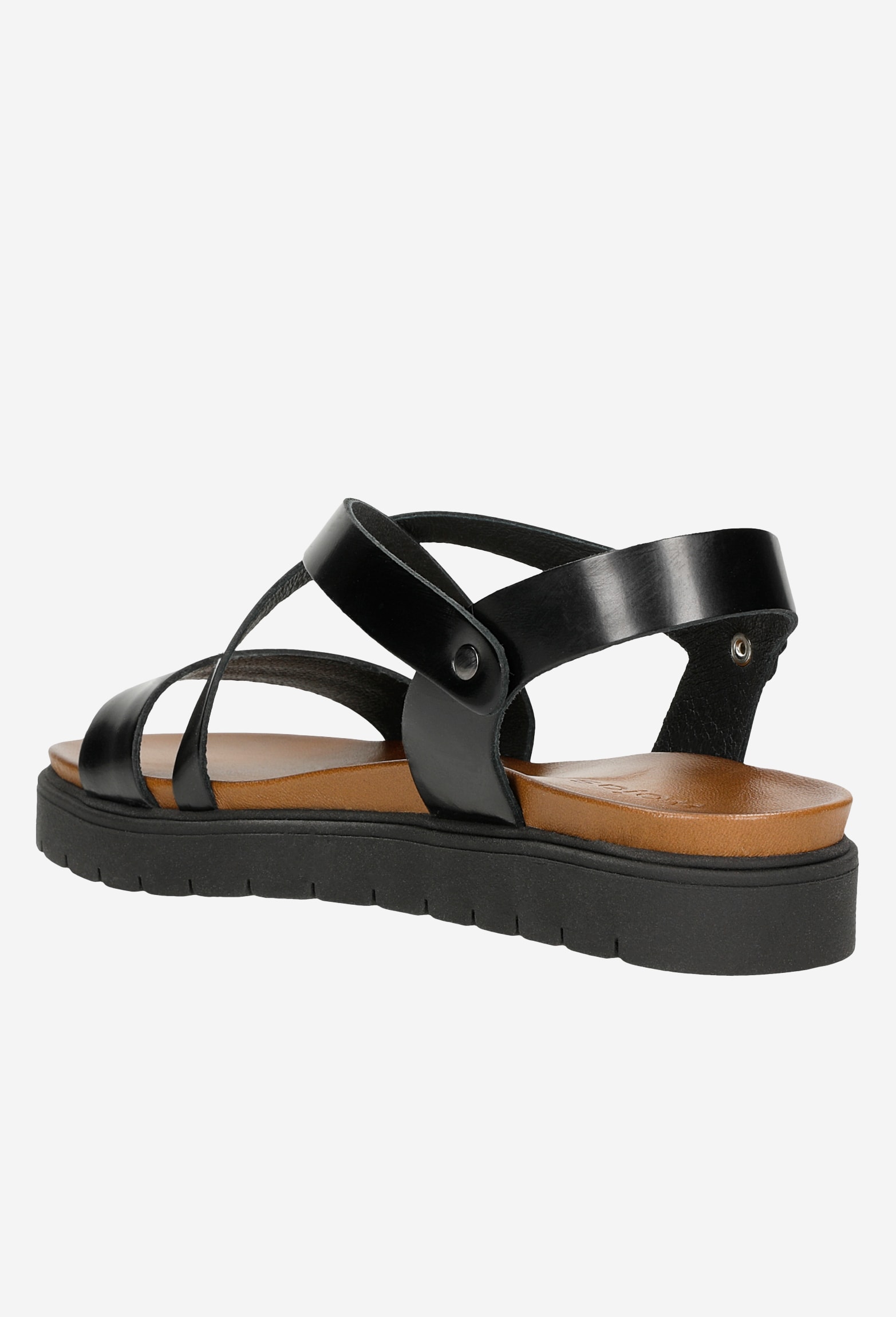 Wygodne czarne sandały damskie na podwyższonej podeszwie